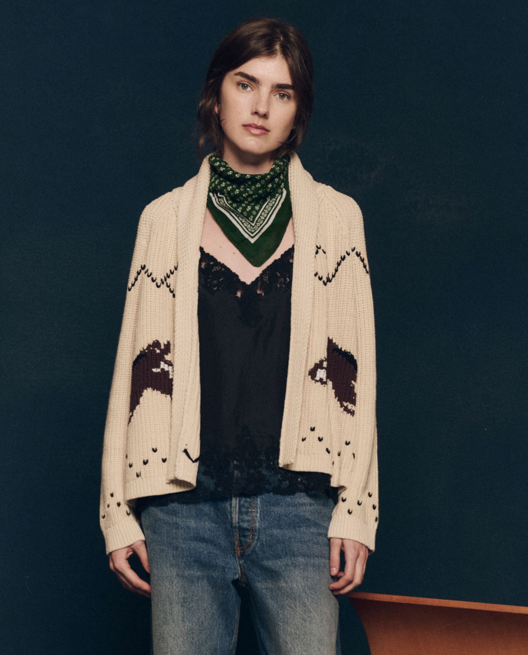 The Horse Lodge Cardigan. -- Cream SWEATERS THE GREAT. FALL 24 COLLECTORS