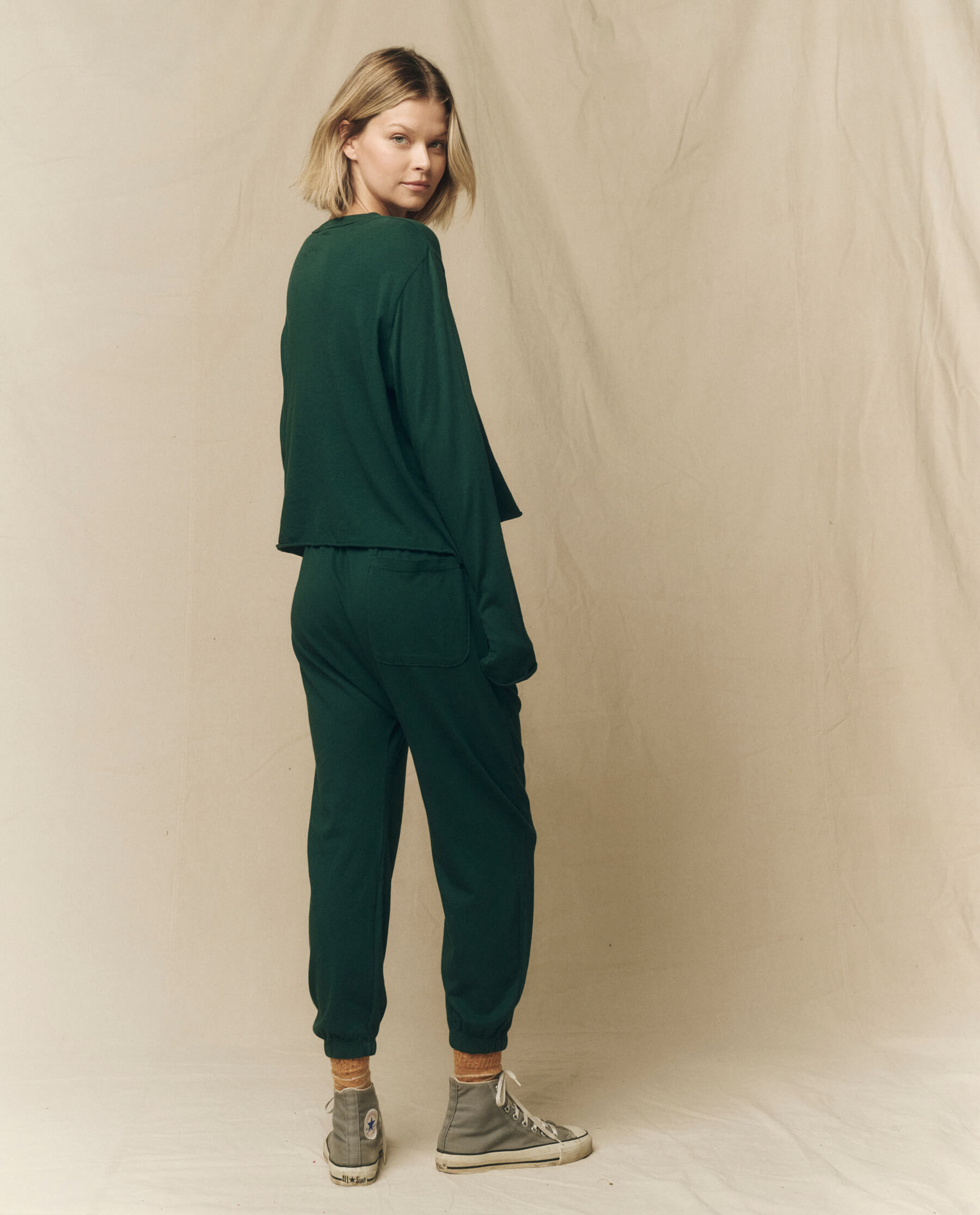 The Jersey Jogger Pant. -- Green Grove SWEATPANTS THE GREAT. FALL 23 KNITS