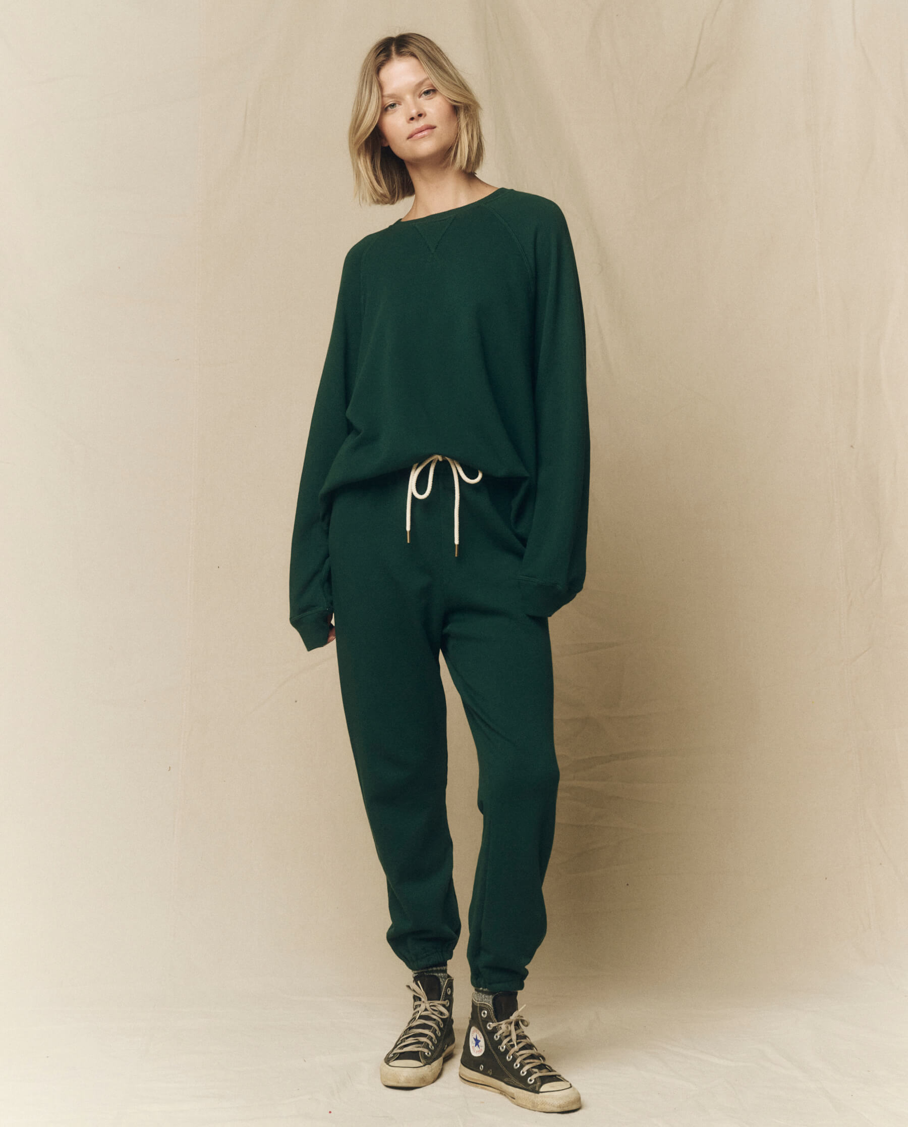 The Slouch Sweatshirt. Solid -- Green Grove