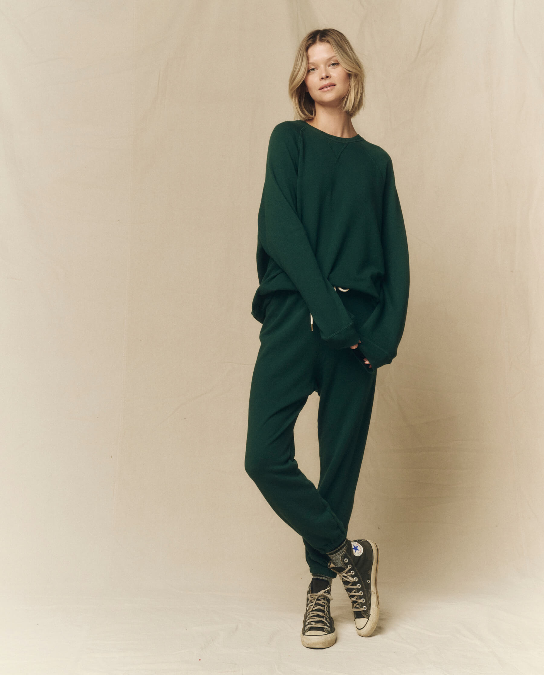 The Slouch Sweatshirt. Solid -- Green Grove
