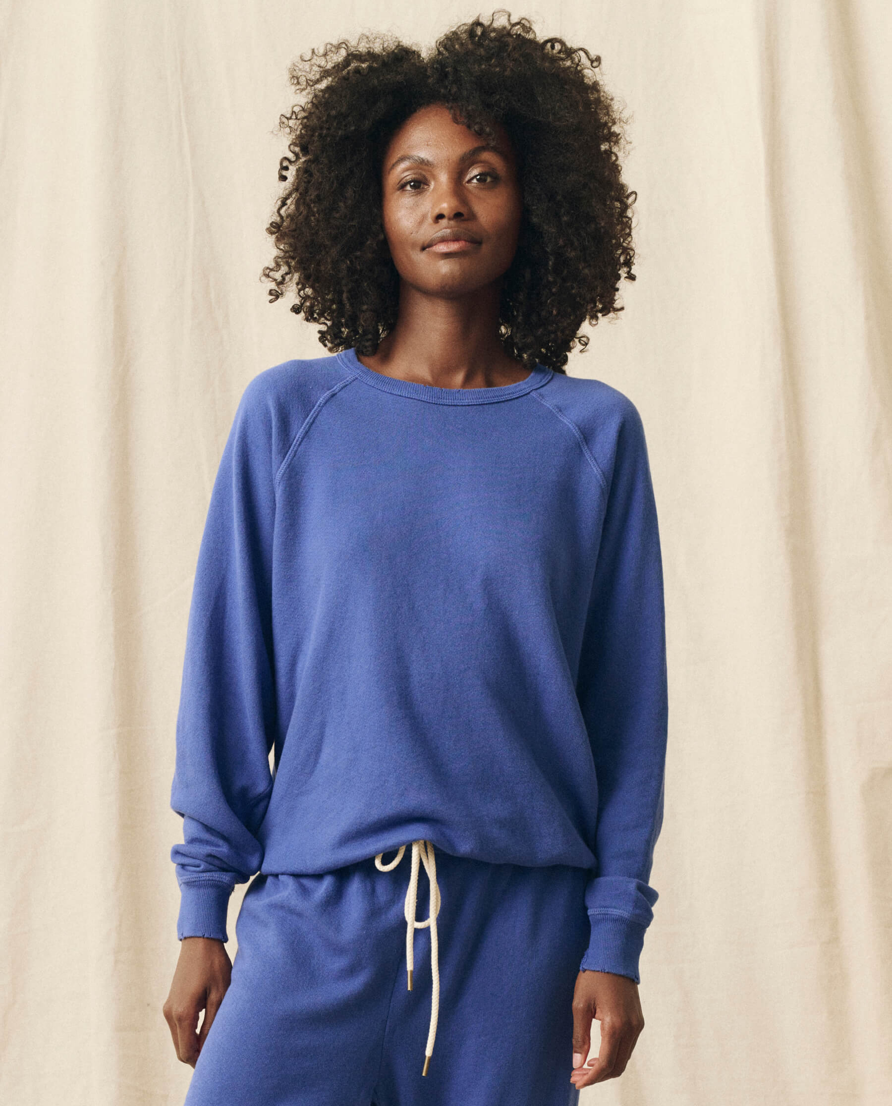 The College Sweatshirt. Solid -- Cambridge Blue SWEATSHIRTS THE GREAT. PS24 KNITS D1