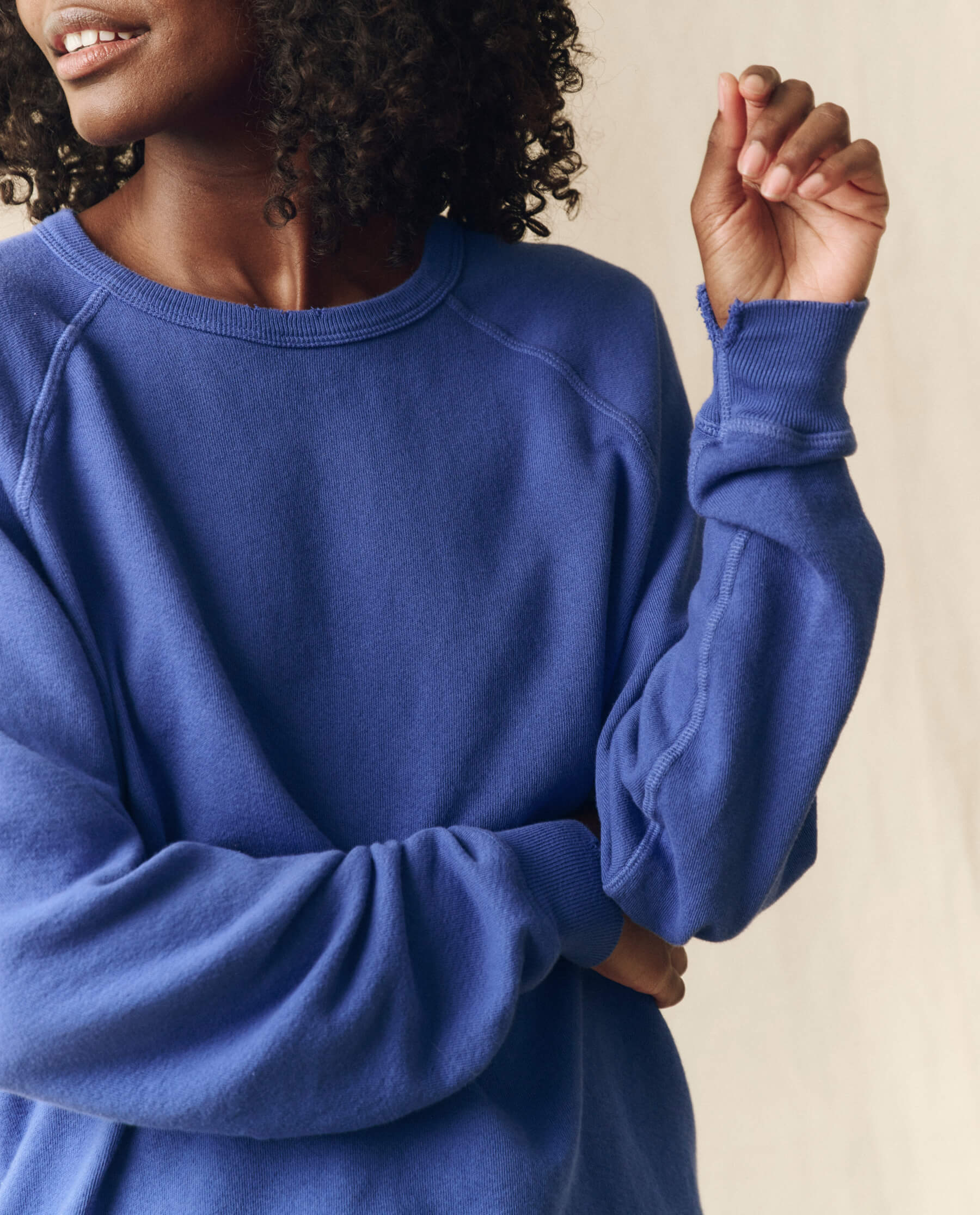 The College Sweatshirt. Solid -- Cambridge Blue SWEATSHIRTS THE GREAT. PS24 KNITS D1
