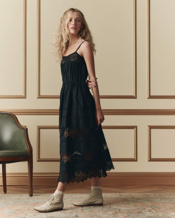 The Great Rosette Crochet Dress Black 1