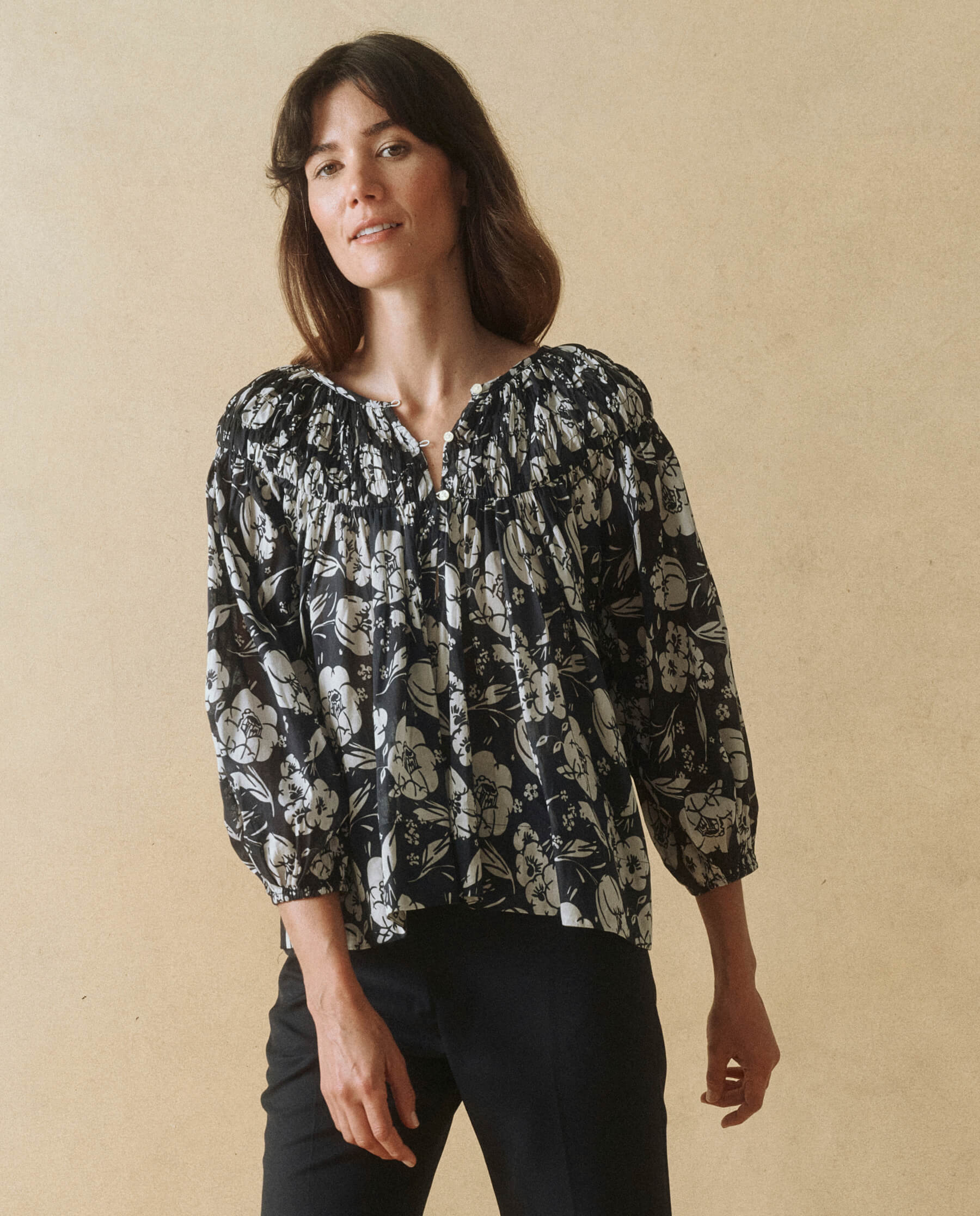 The Swift Top. -- Navy Whisper Floral