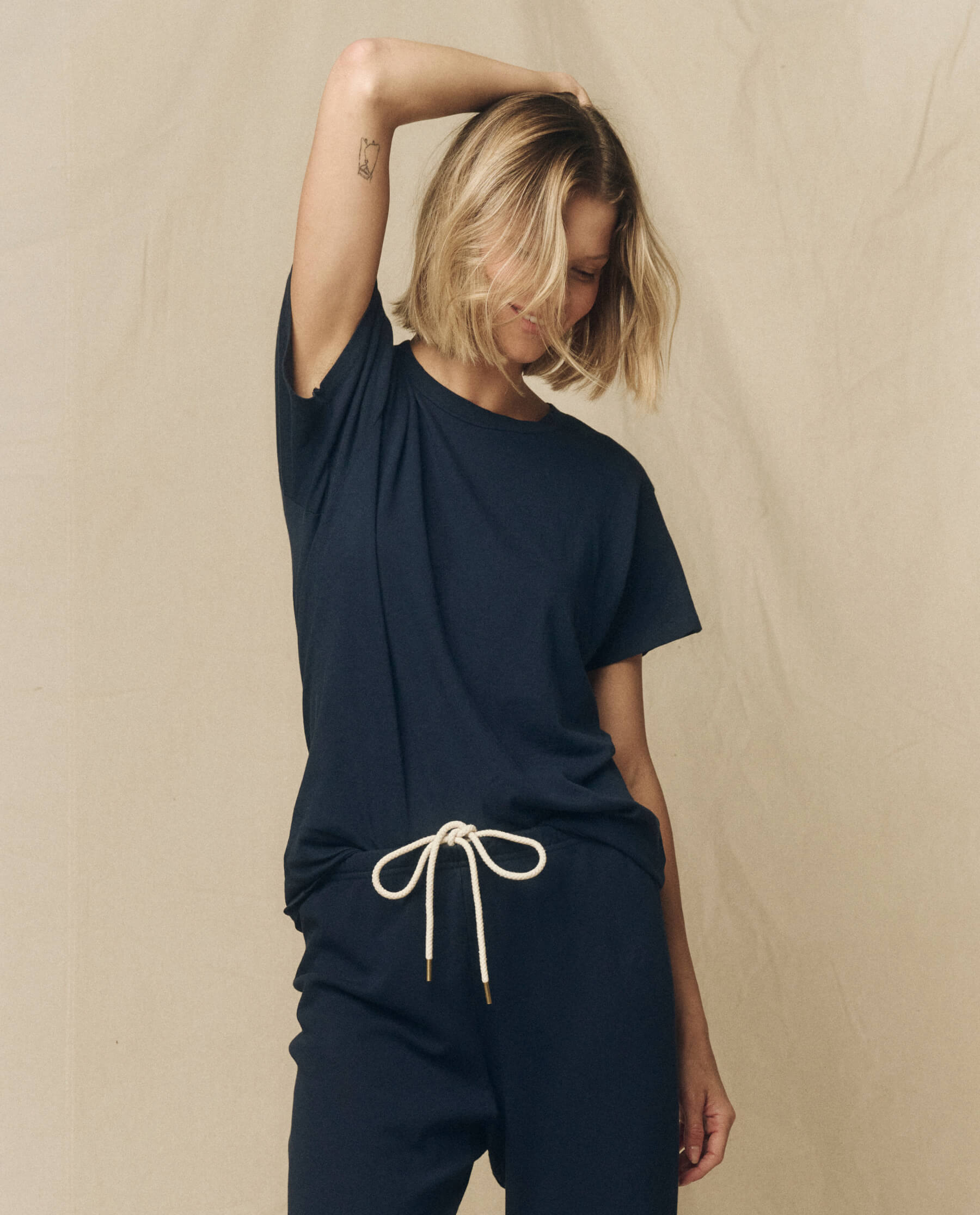 The Slim Tee. Solid -- True Navy TEES THE GREAT. FALL 23 KNITS