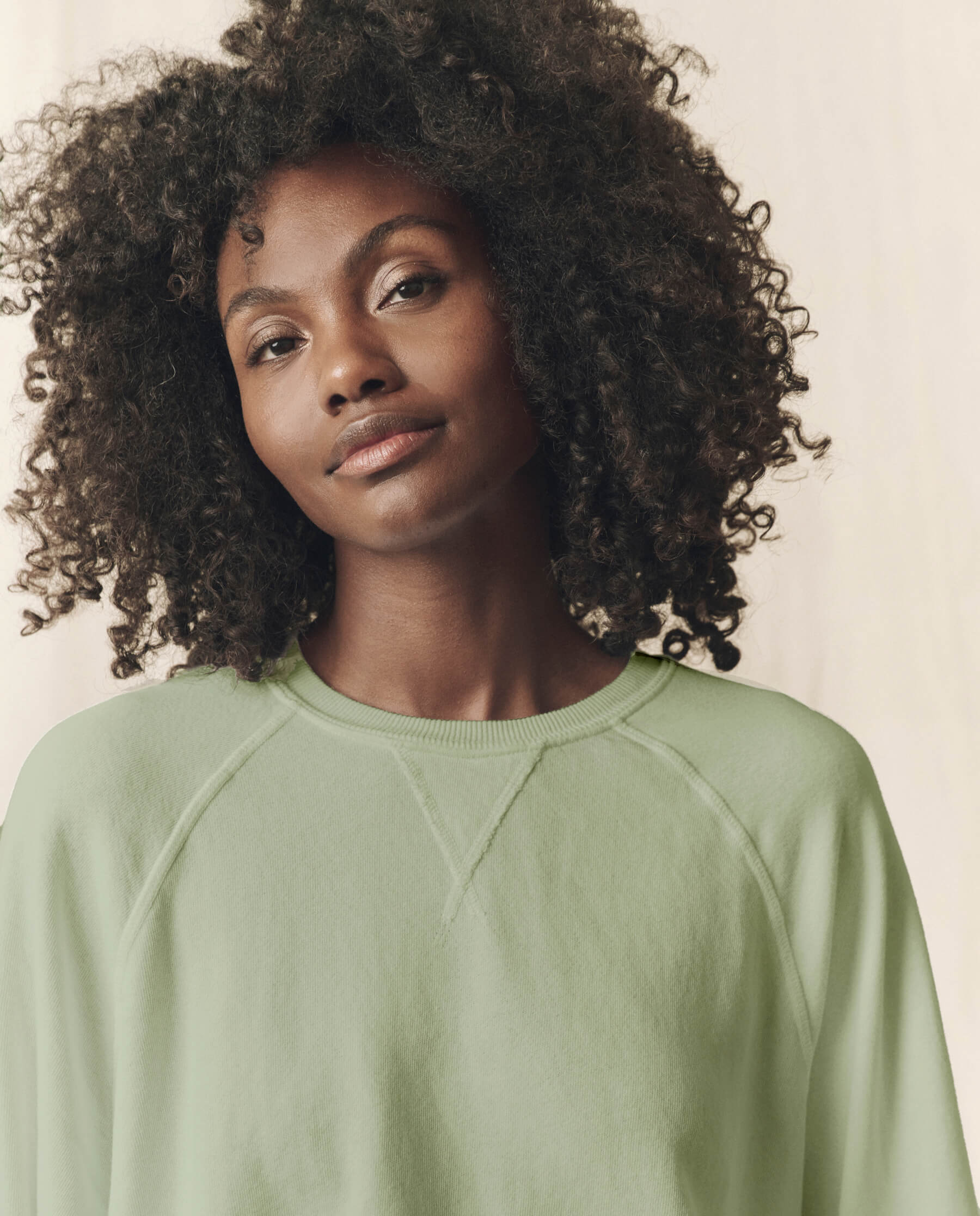 The Slouch Sweatshirt. Solid -- Pistachio SWEATSHIRTS THE GREAT. PS24 KNITS D1