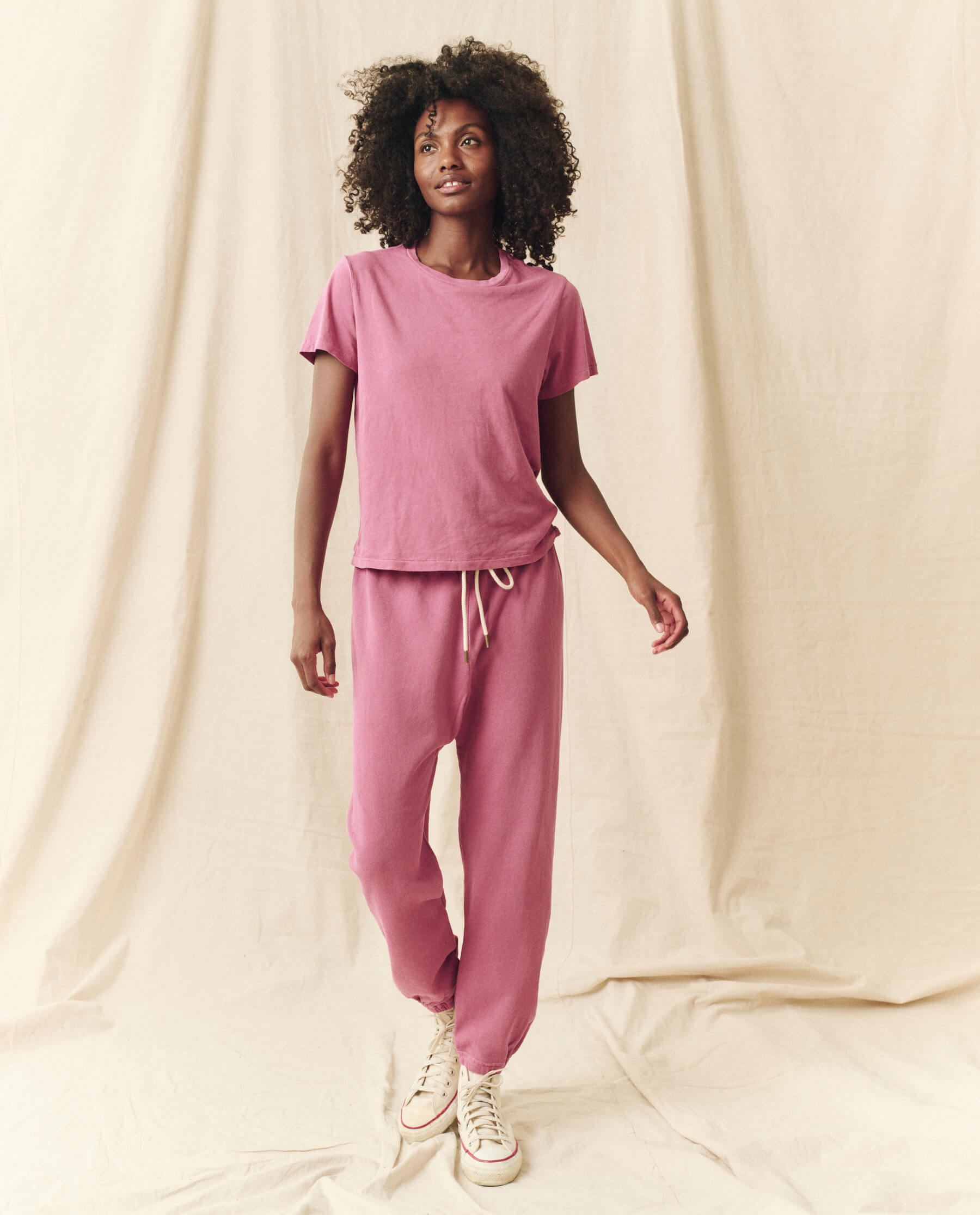The Stadium Sweatpant. Solid -- Aubergine SWEATPANTS THE GREAT. SP24 KNITS