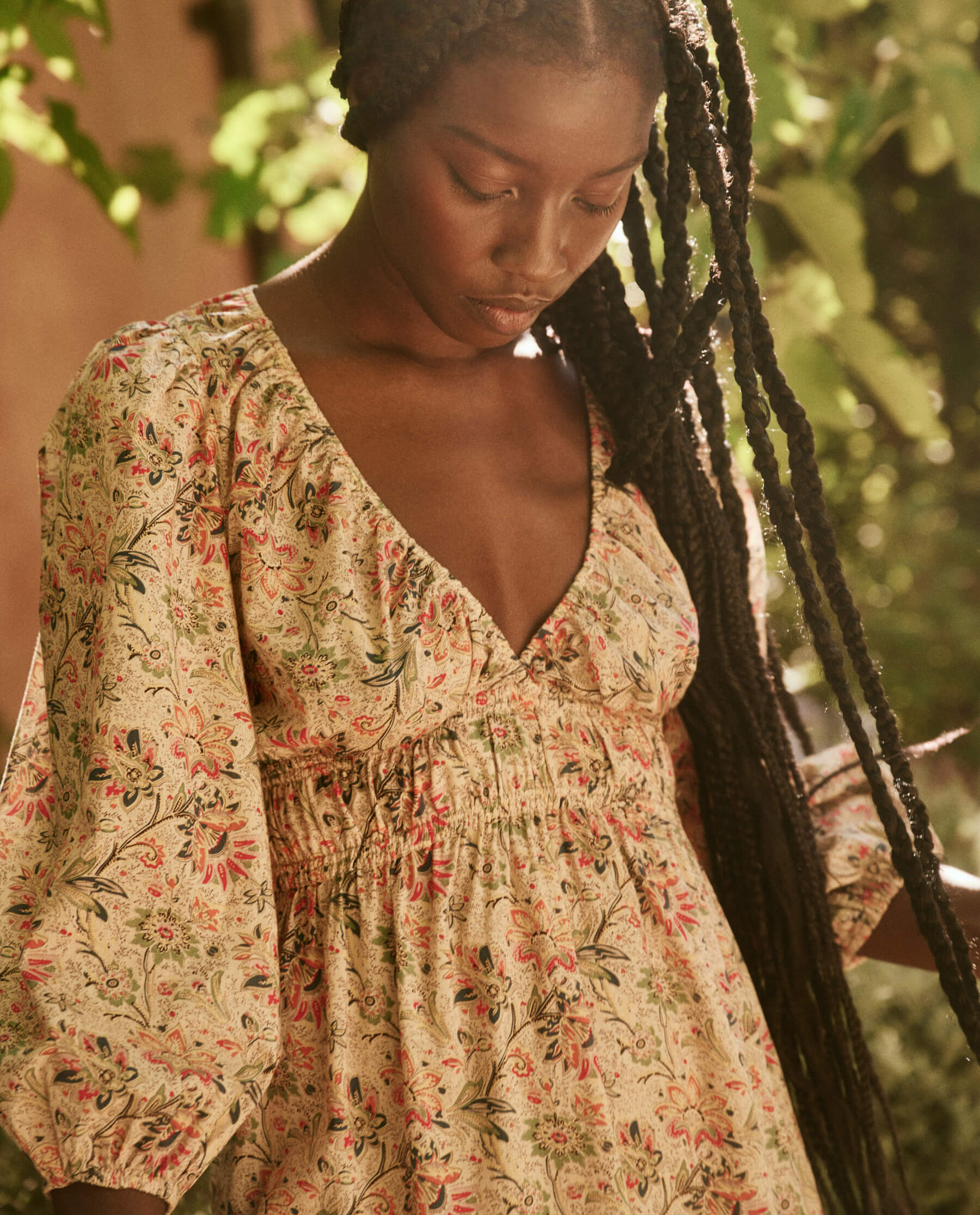 The Brook Dress. -- Peach Paisley Floral – The Great.