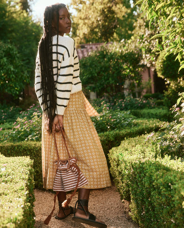 The Cinched Bag. -- Carmel and Cream ACCESSORIES THE GREAT. SU23