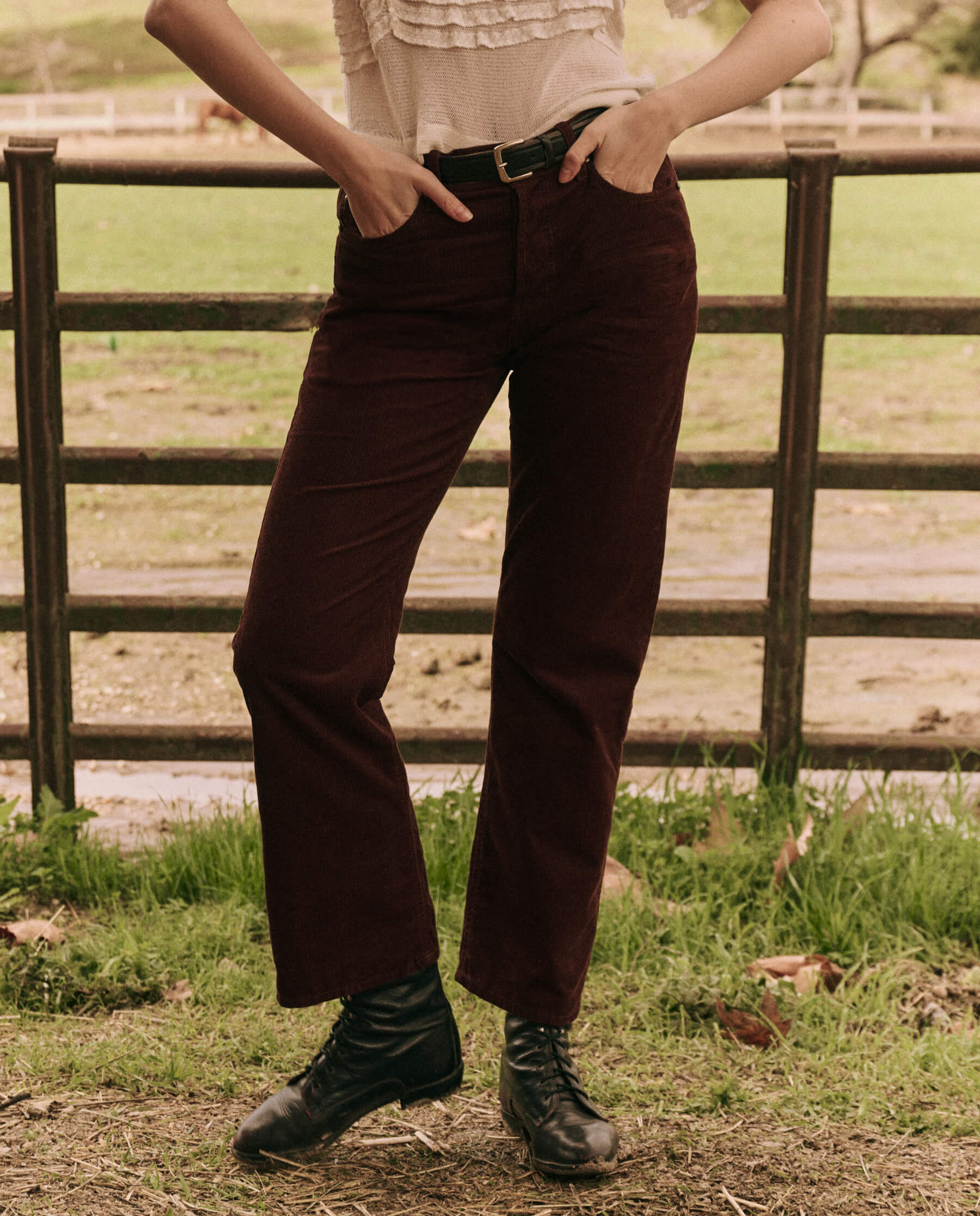 The Wayne Jean (30 Inseam). Cord -- Cinnabar DENIM BOTTOMS THE GREAT. FALL 24 D2