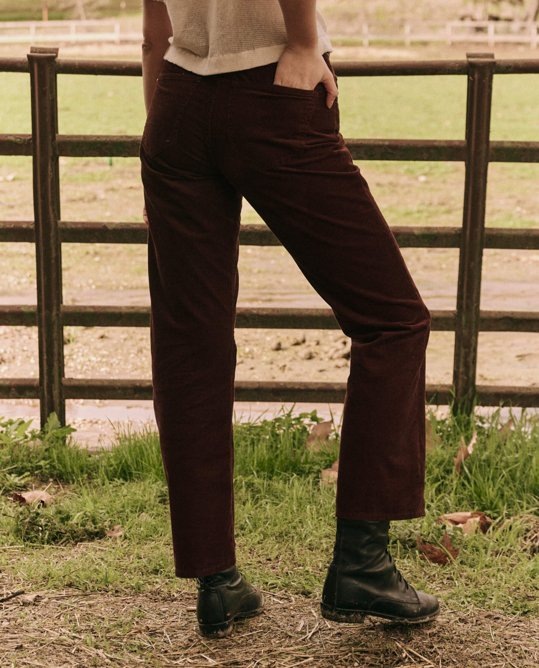 The Wayne Jean (30 Inseam). Cord -- Cinnabar DENIM BOTTOMS THE GREAT. FALL 24 D2