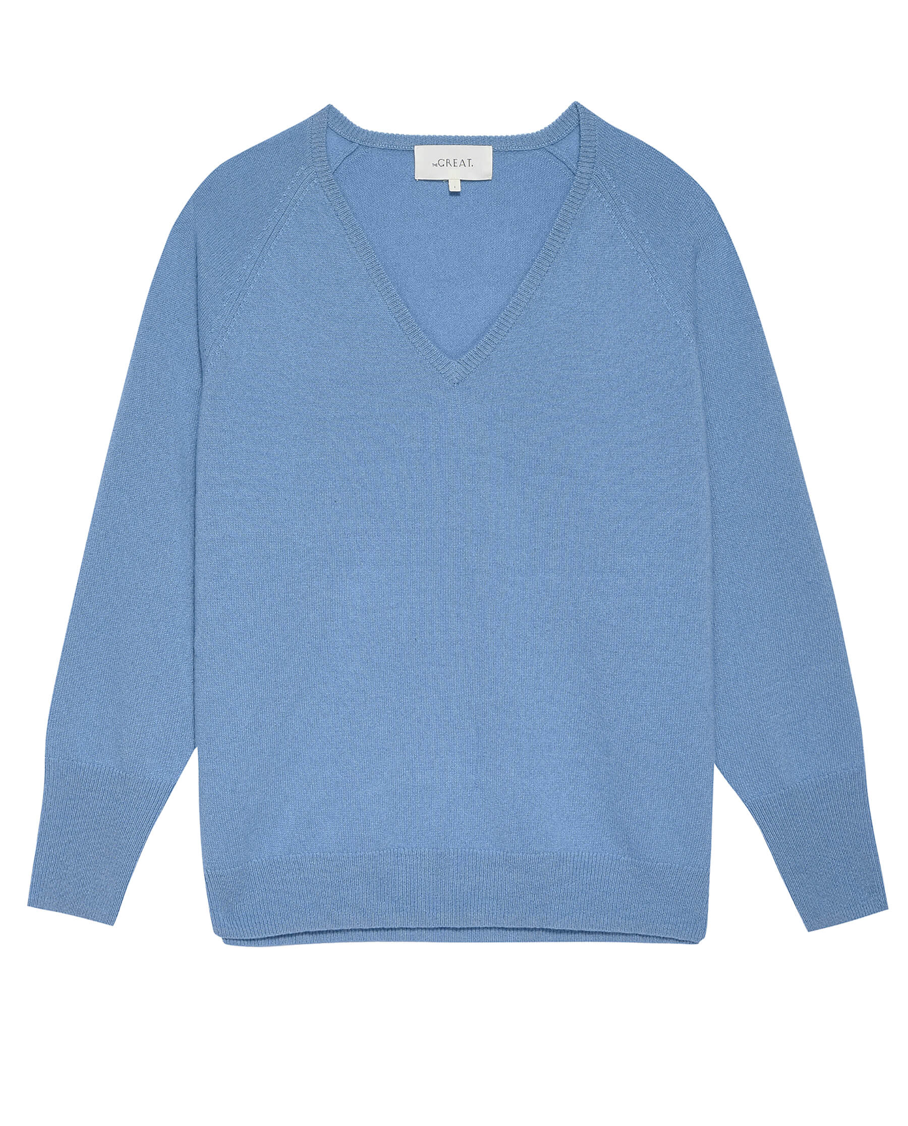 The Slouchy V-Neck Pullover. -- Icicle SWEATERS THE GREAT. HOL 23 CASHMERE SALE