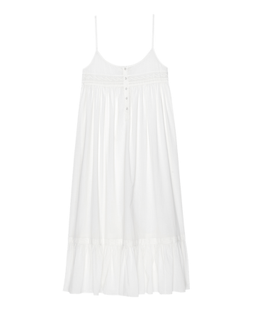 The Great Eyelet Ruffle Tank Night Dress in True White 3 / True White The Great Eyelet Ruffle Tank Night Dress in True White 3 / True White