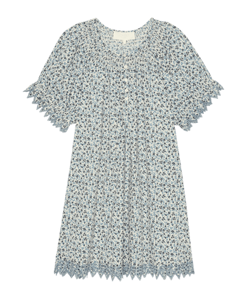 The Smocked Sleep Eyelet Dress. -- Bluebell Ditsy The Great. The Smocked Sleep Eyelet Dress. -- Bluebell Ditsy The Great.