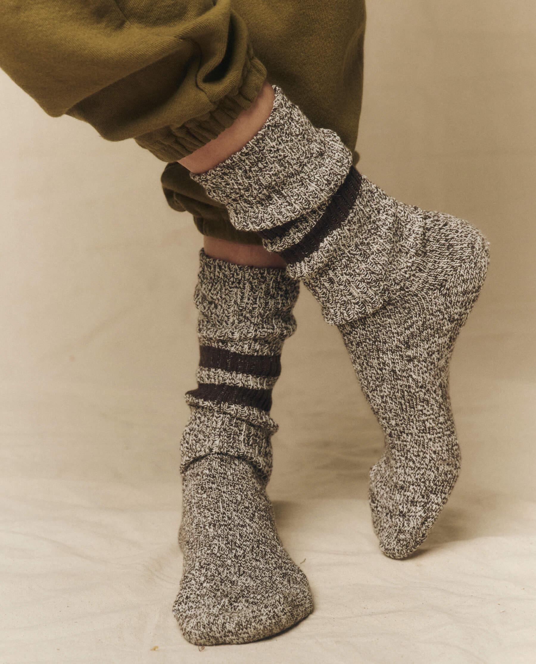 The Marled Athletic Sock. -- Chocolate ACCESSORIES THE GREAT. FALL 23 ACCESSORIES