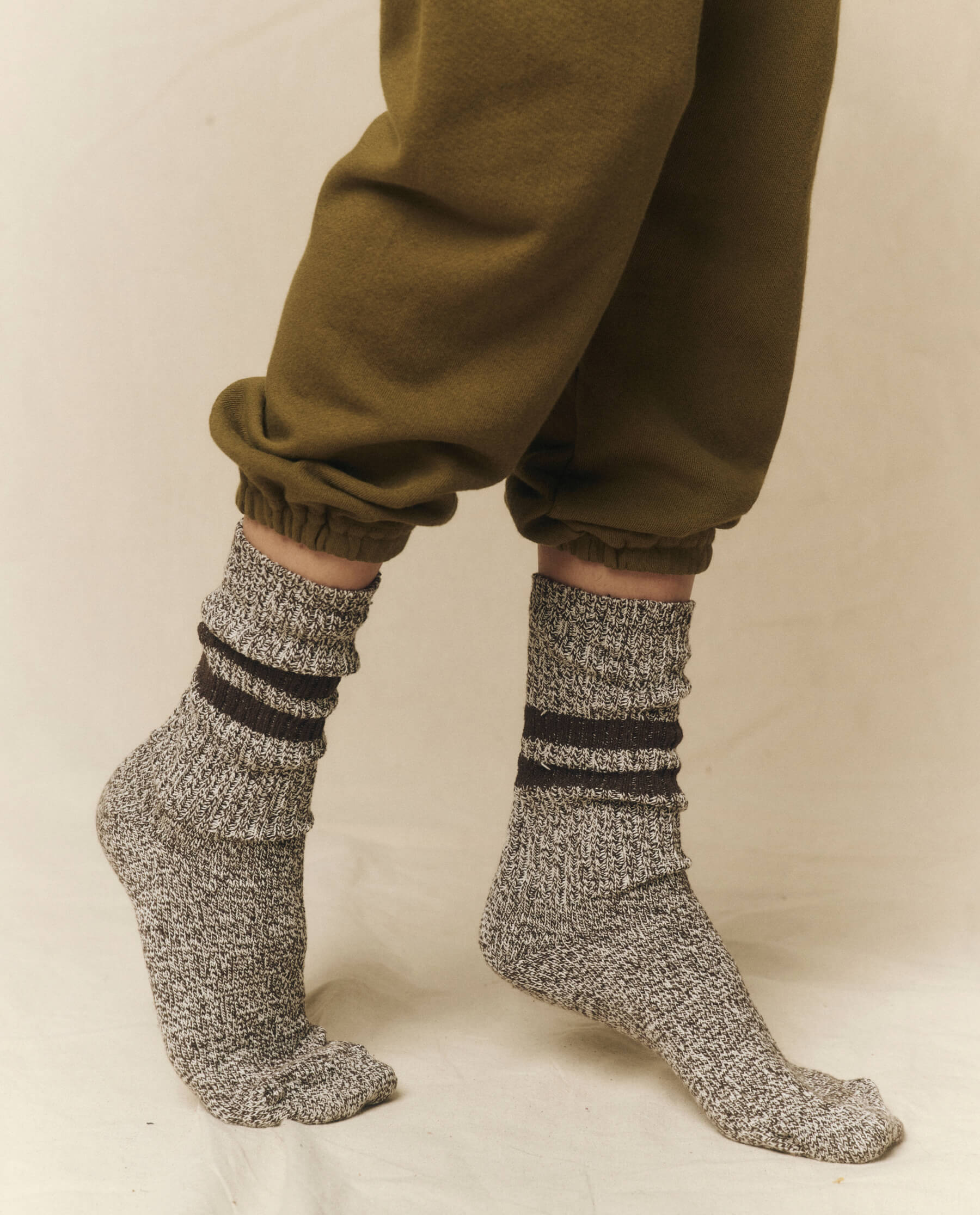 The Marled Athletic Sock. -- Chocolate ACCESSORIES THE GREAT. FALL 23 ACCESSORIES