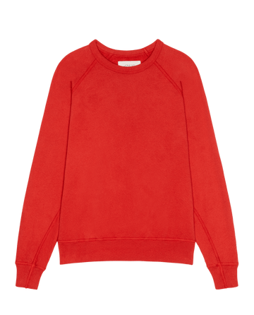 Red The Fleece College Sweatshirt in Campfire, a long-sleeved crewneck fleece sweatshirt with ribbed cuffs and hem.