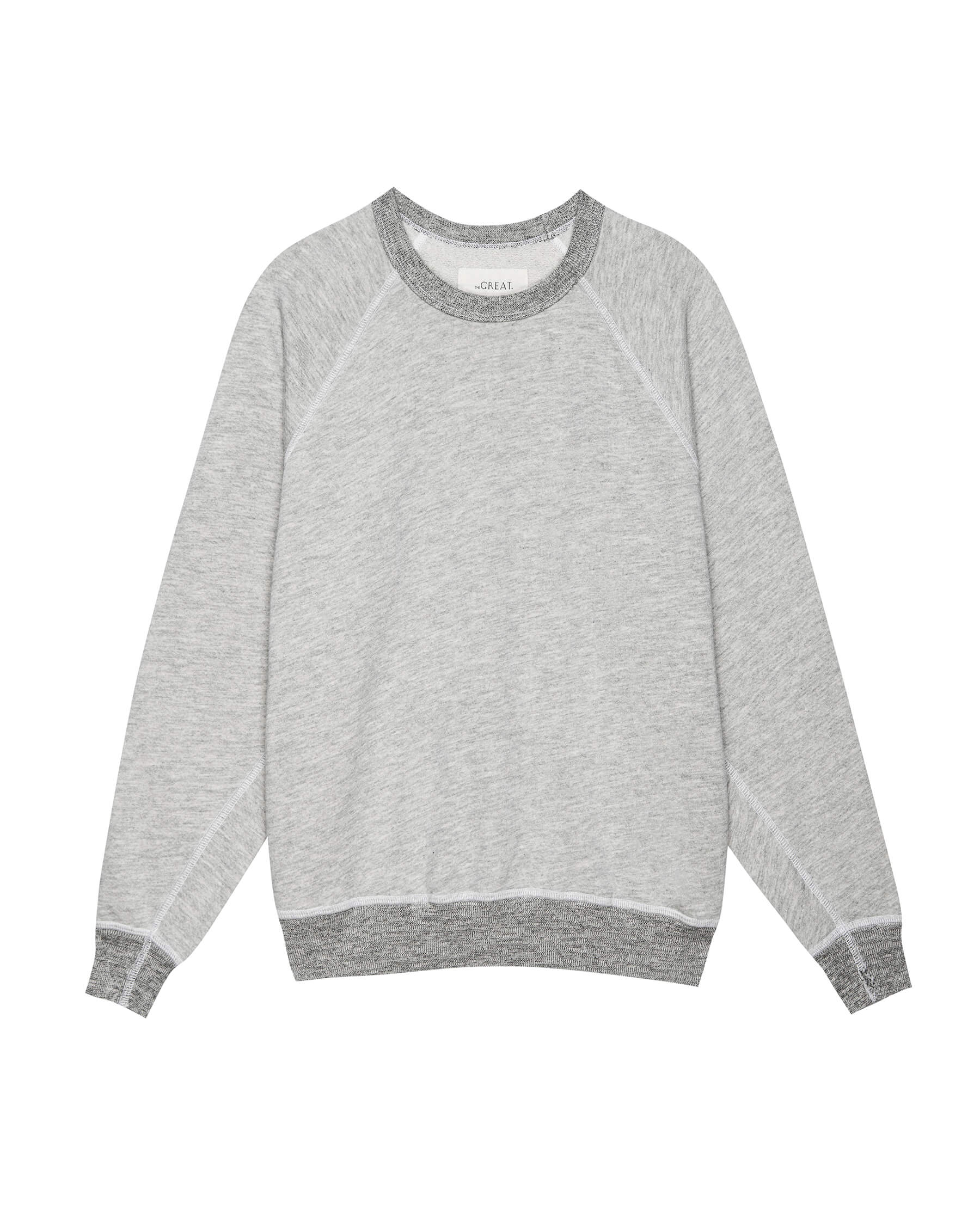 The College Sweatshirt. Solid -- Soft Heather Grey