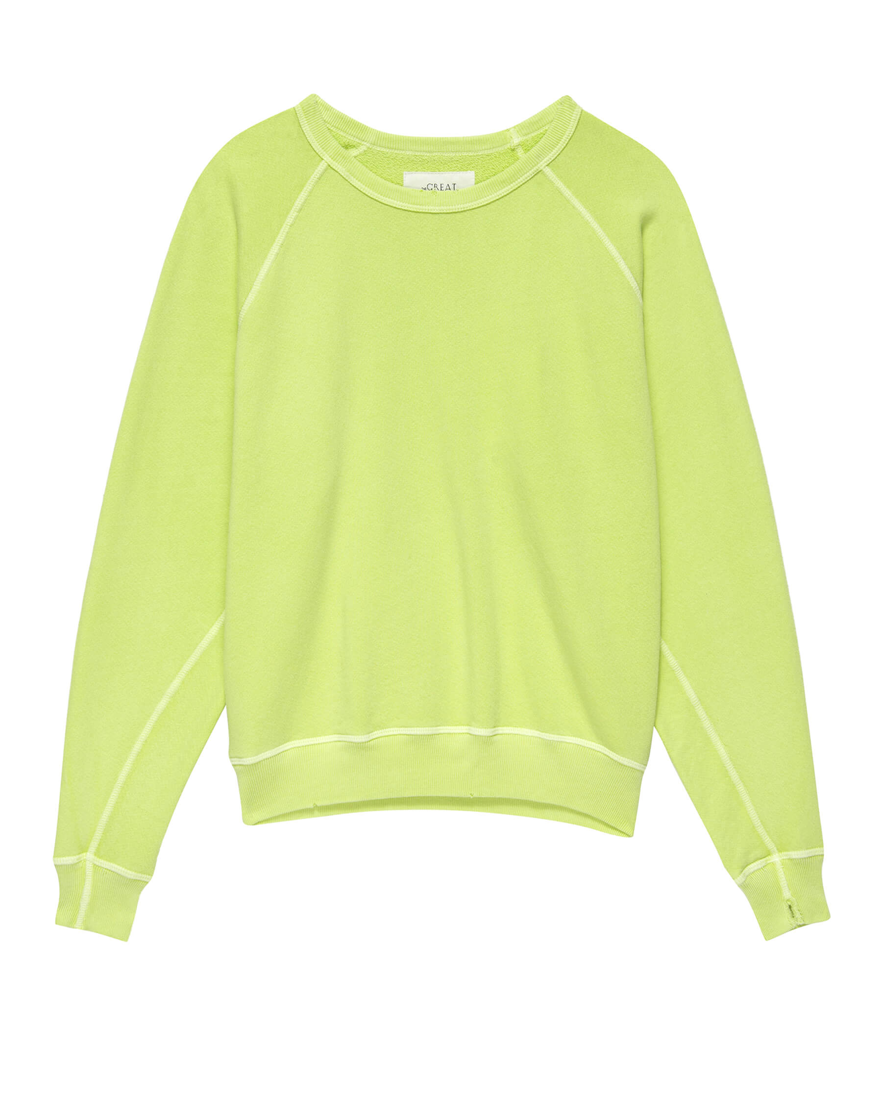 The College Sweatshirt. Solid -- Lime Zest