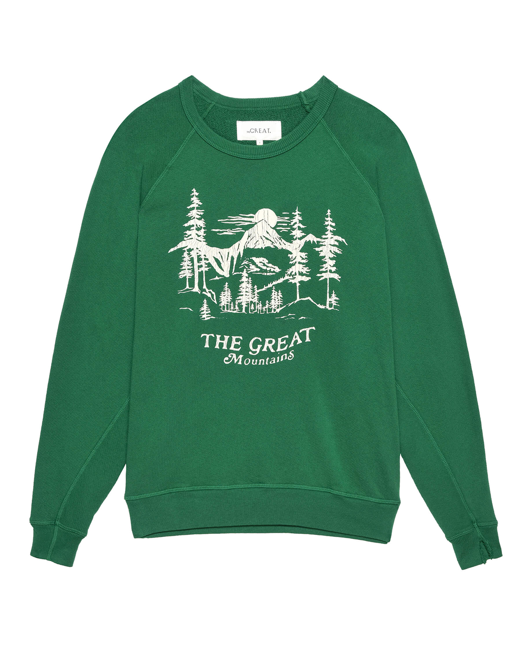 The College Sweatshirt. Graphic -- Holly Leaf with Snowdrift Graphic