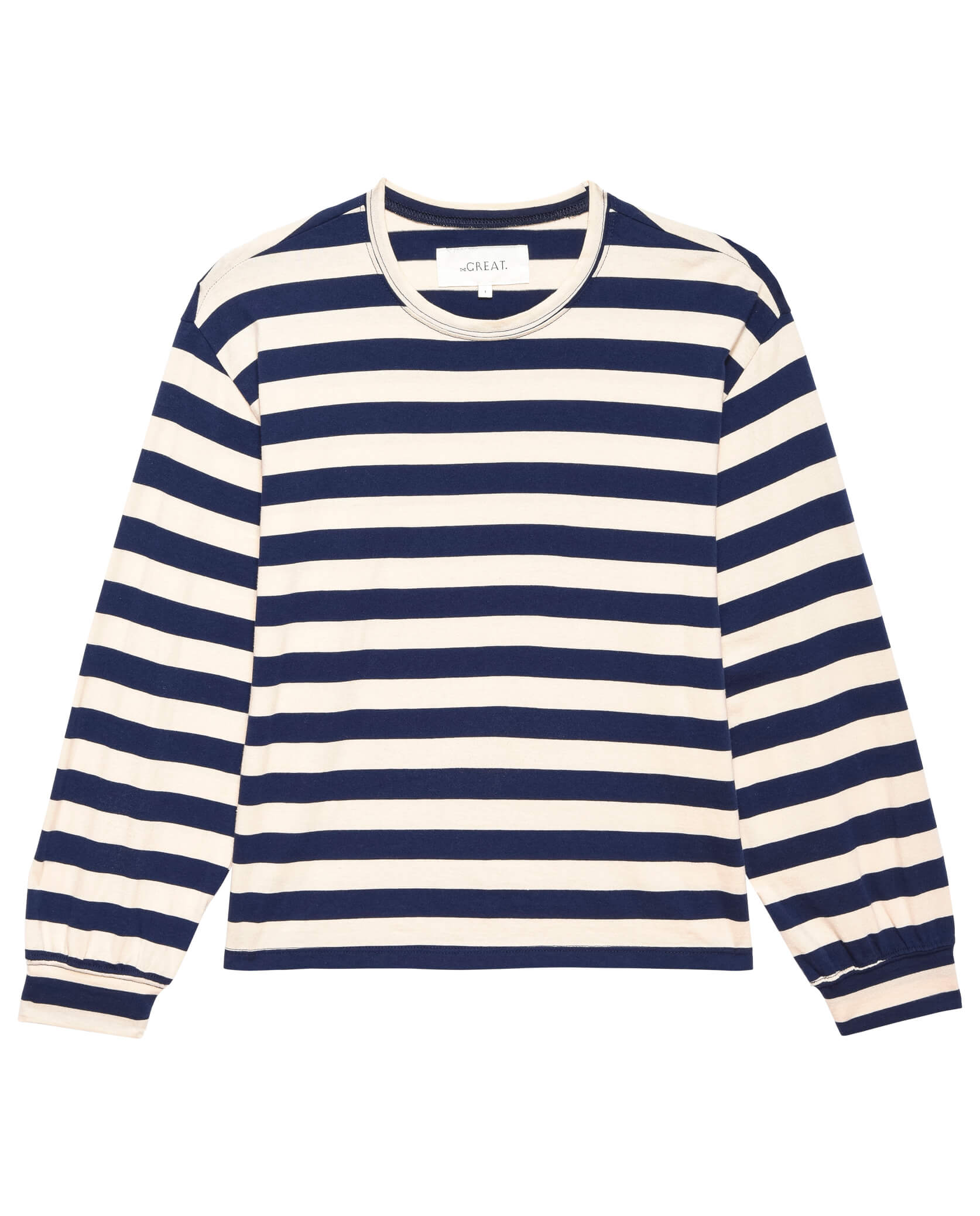 The Campus Crew. -- Navy and Cream Scholar Stripe TEES THE GREAT. PS24 SALE