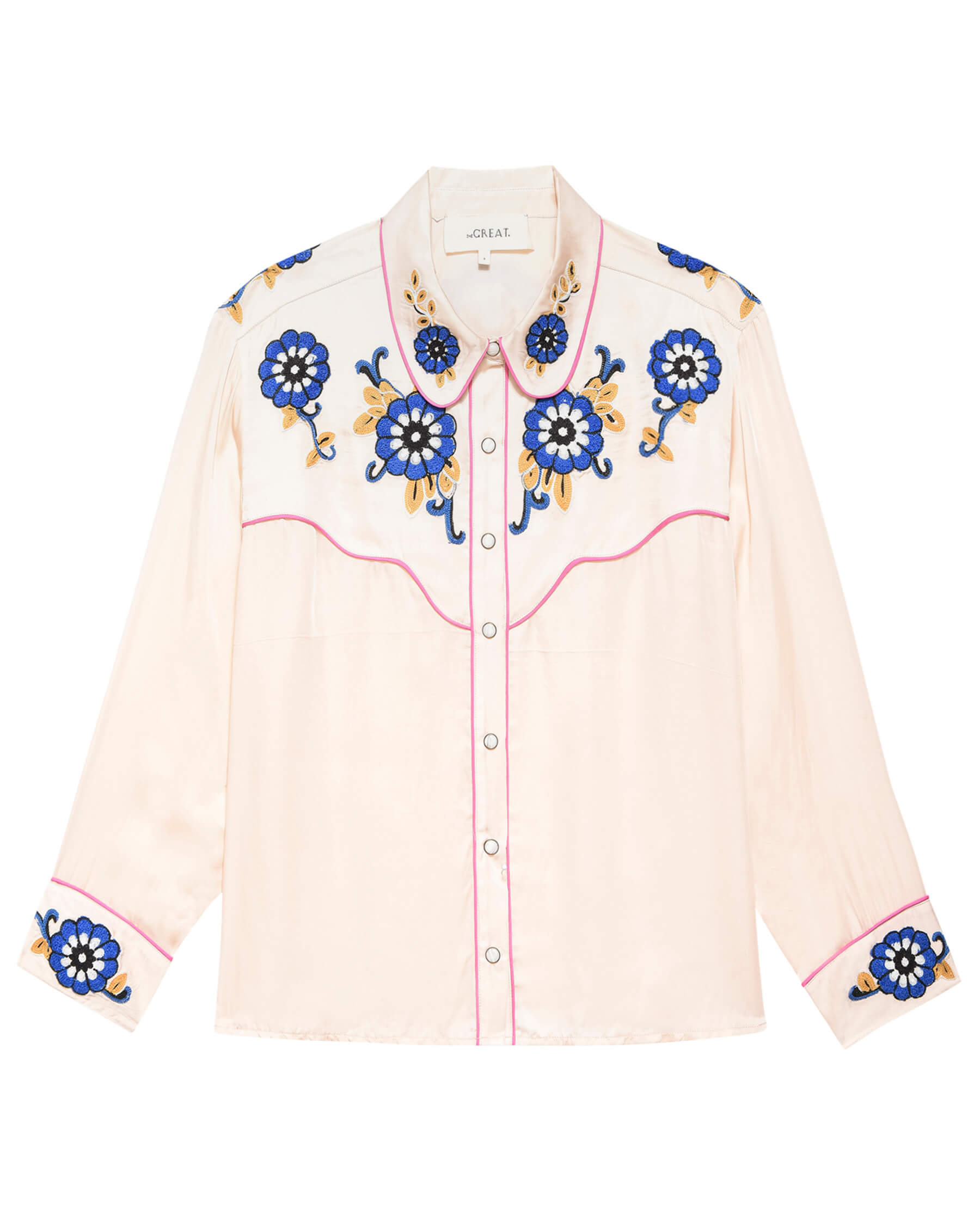 The Gaucho Top. -- Rosey Country Floral Embroidery SHIRTS THE GREAT. PS24 SALE