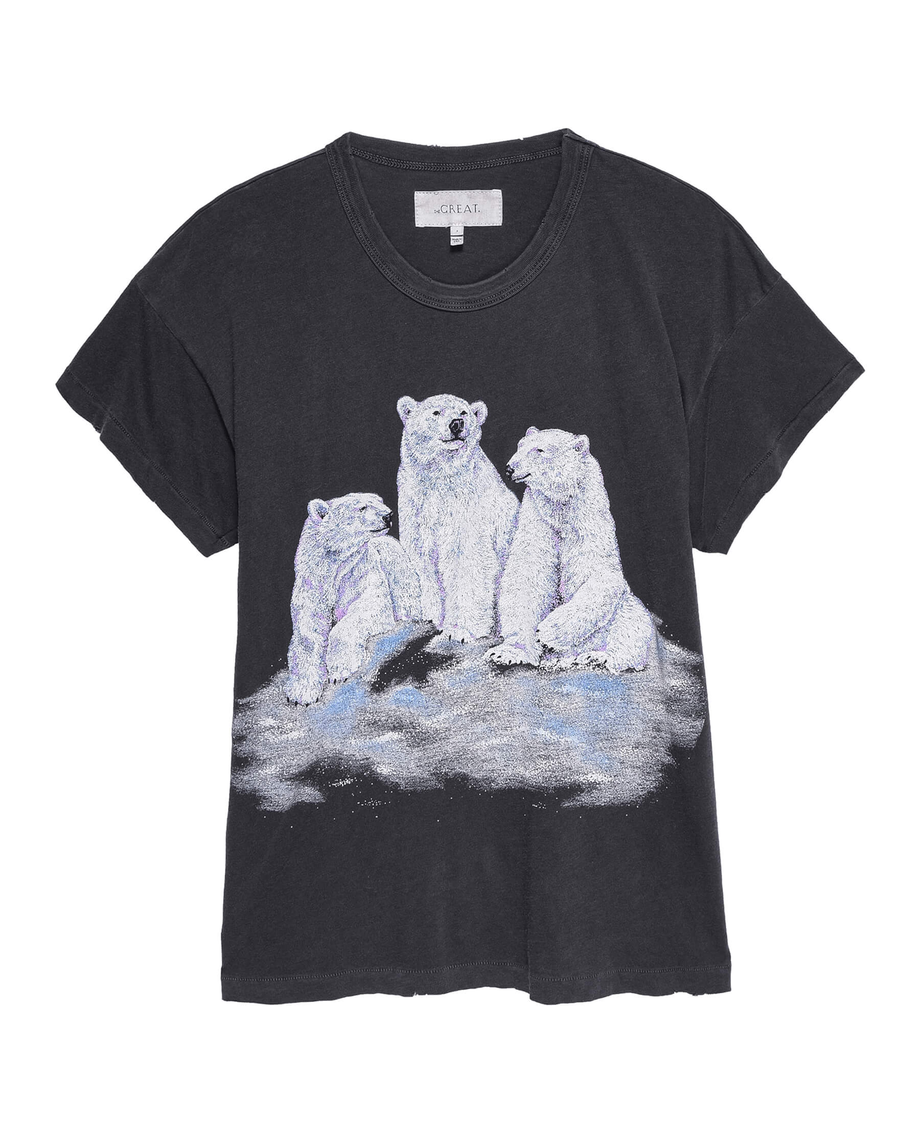 The Boxy Crew. Graphic -- Washed Black with Polar Bear Graphic