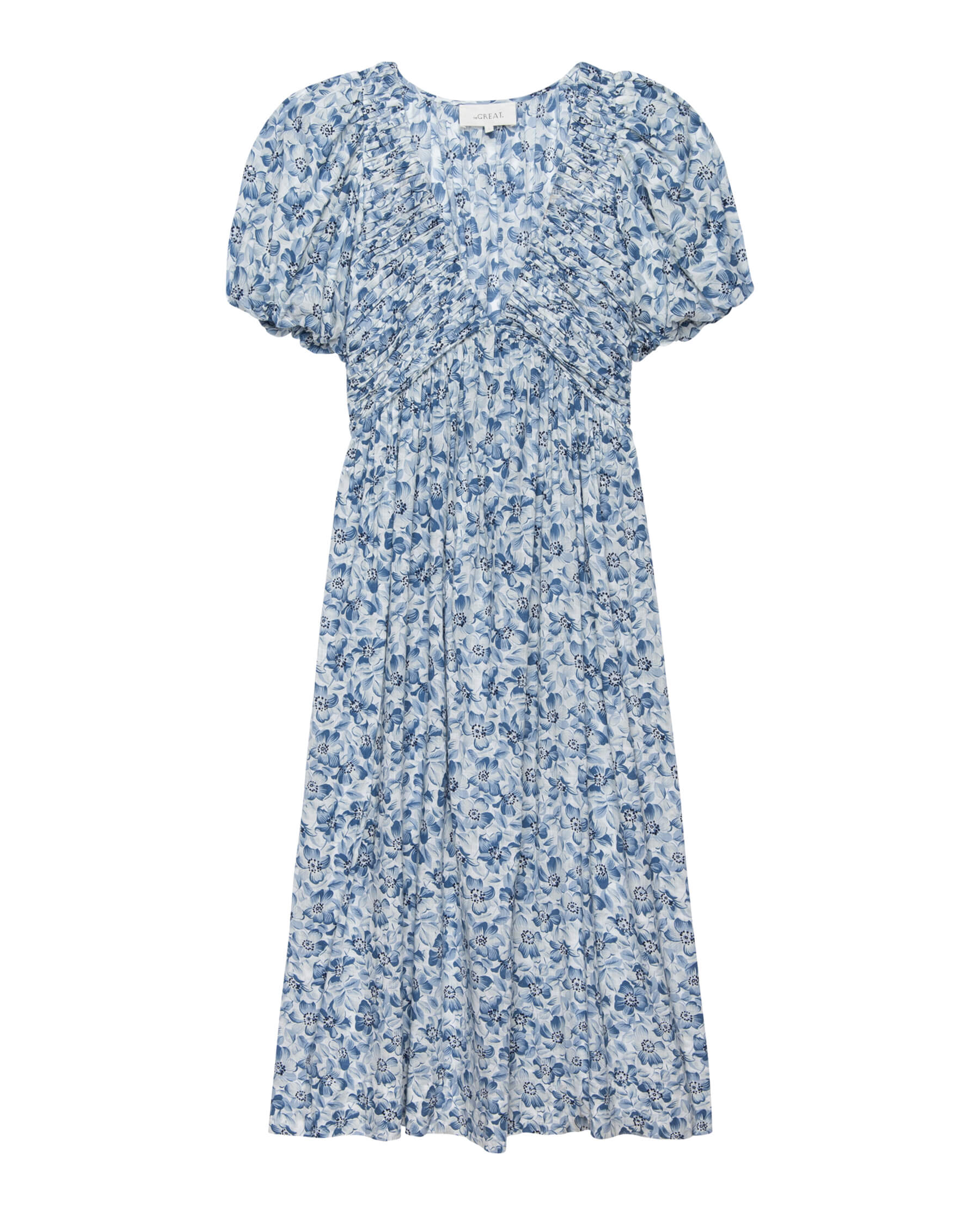 The Gallery Dress. -- Light Sky Pressed Floral Print DRESSES THE GREAT. SP24 D2