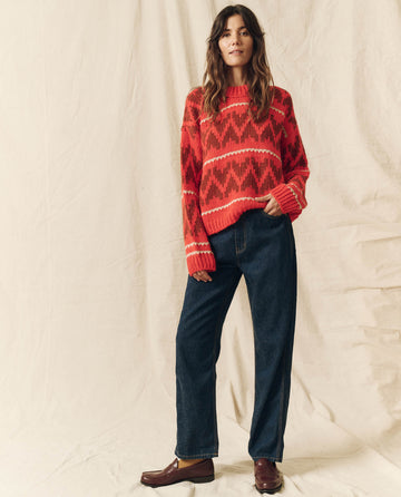The Folk Pullover. -- Bright Firestone SWEATERS THE GREAT. FALL 23 D2 SALE