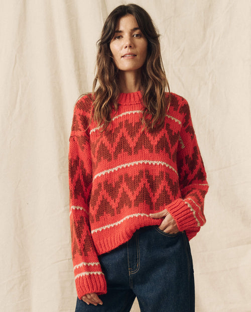 The Folk Pullover. -- Bright Firestone SWEATERS THE GREAT. FALL 23 D2 SALE