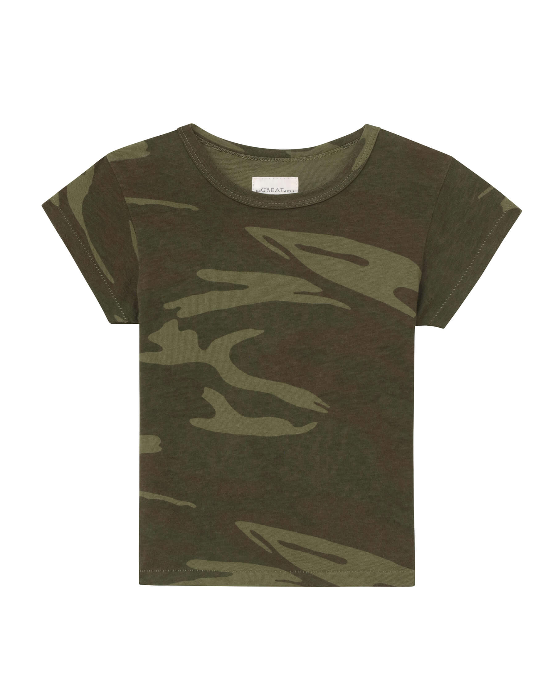 The Little Boxy Crew. Novelty -- Deep Woods Camo TEES THE GREAT. SP24 LITTLE CAMO