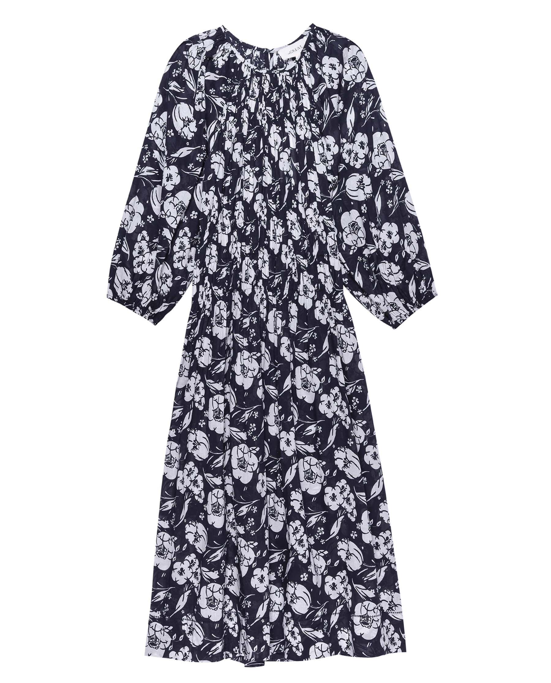 The Cobblestone Dress. -- Navy Whisper Floral