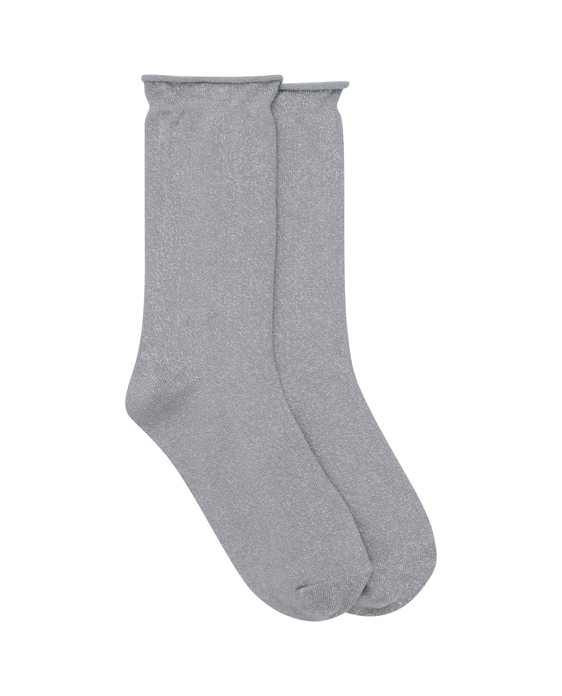 The Lurex Sock. -- Silver SOCKS THE GREAT. HOL 23 METALLICS