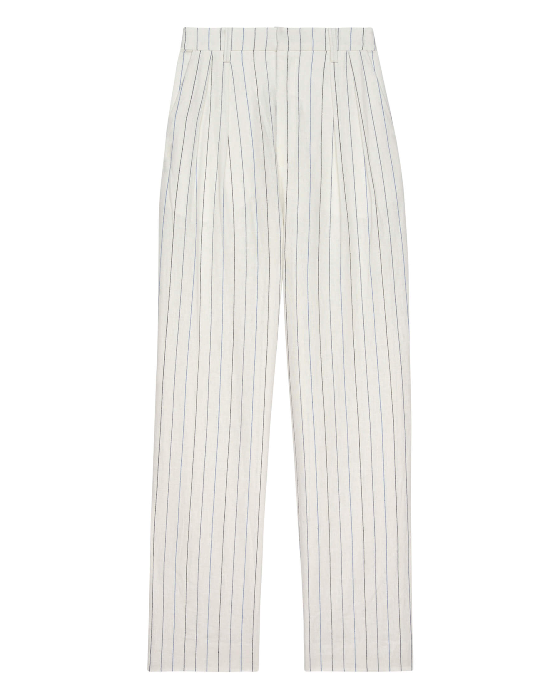 The Maker Trouser. -- Cream Pinstripe TWILL BOTTOM THE GREAT. SU24