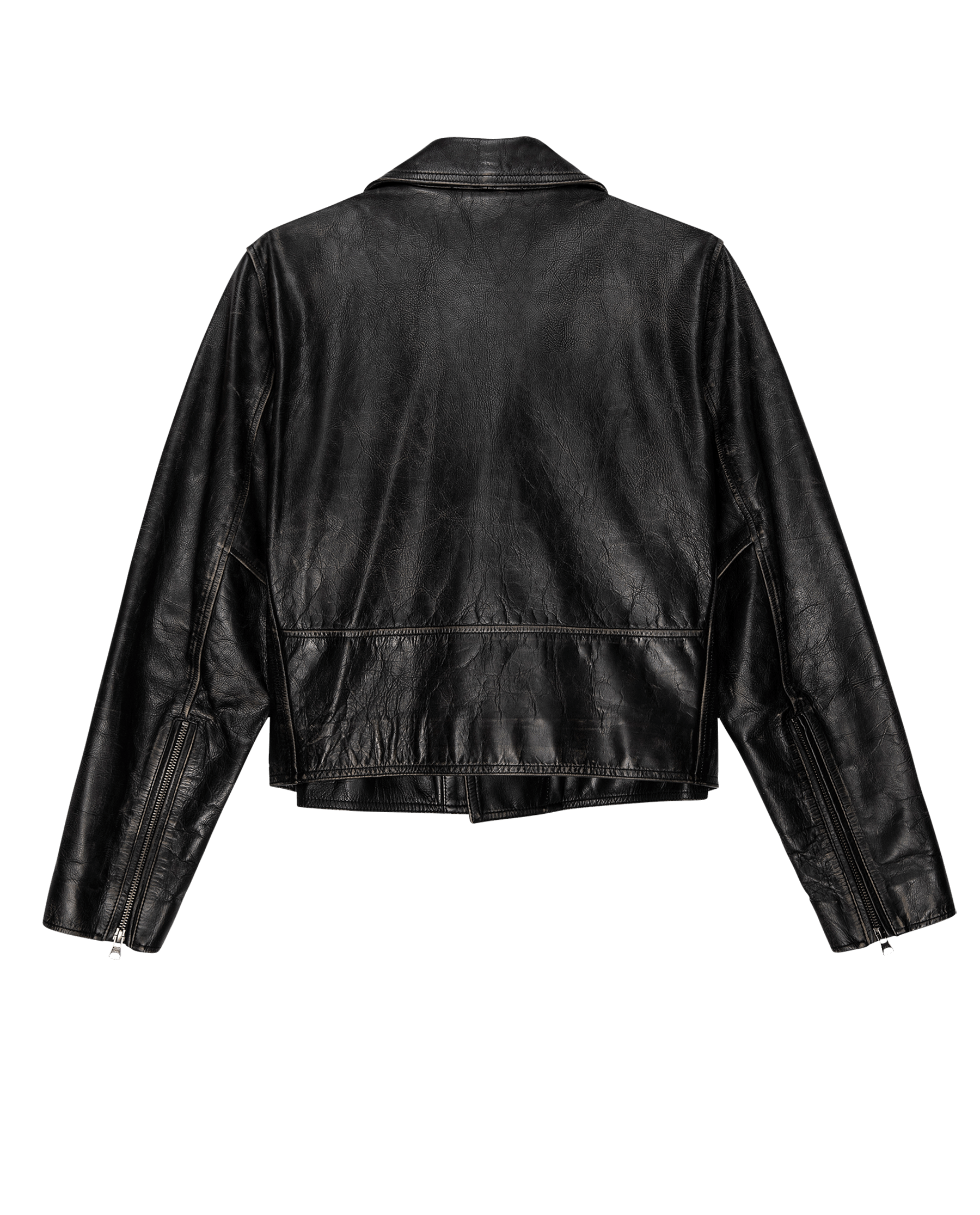 The Perfect Leather Jacket. -- Worn Black JACKET THE GREAT. FALL 24 COLLECTORS