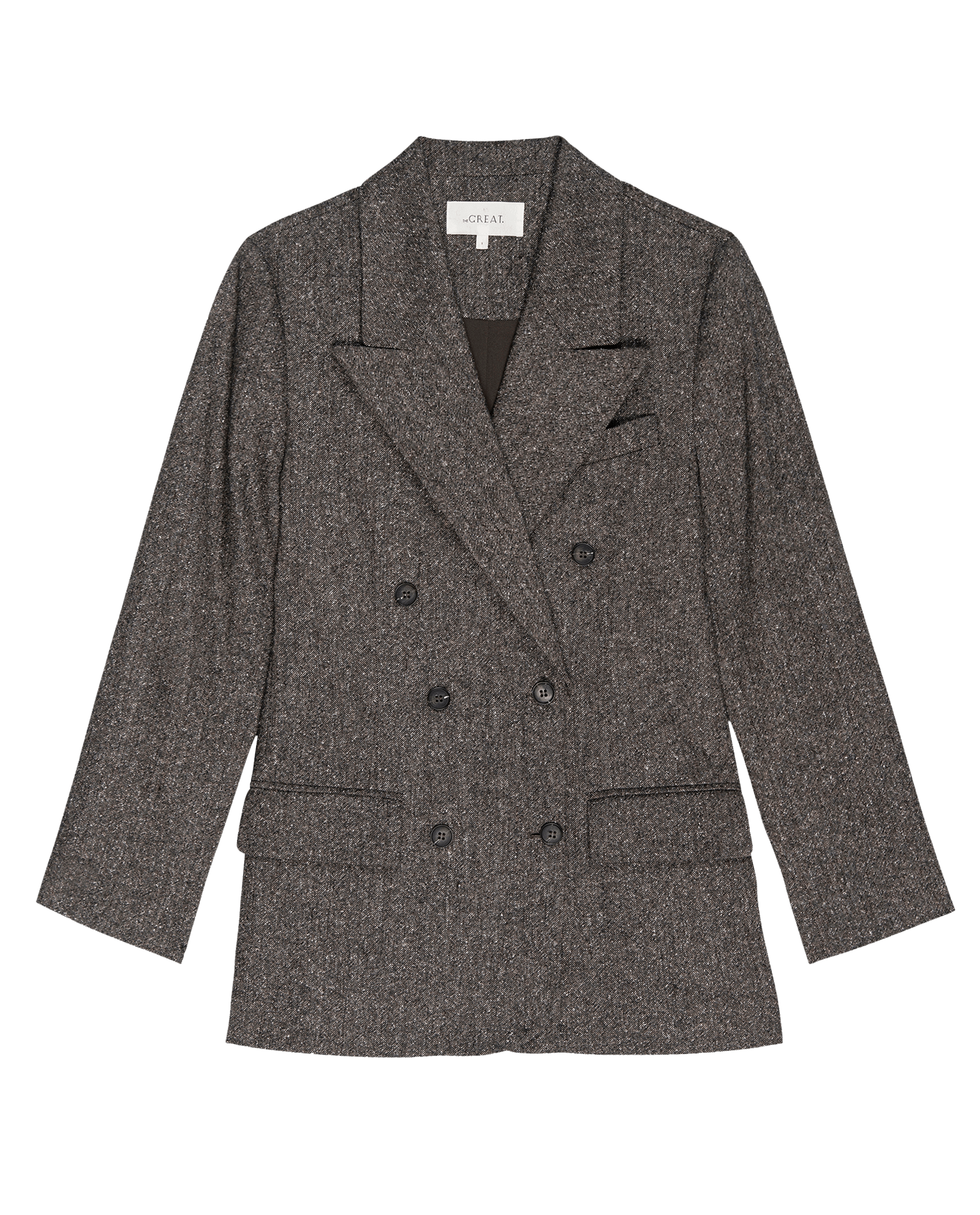 The Double-Breasted Blazer. -- Truffle JACKET THE GREAT. FALL 24 D2