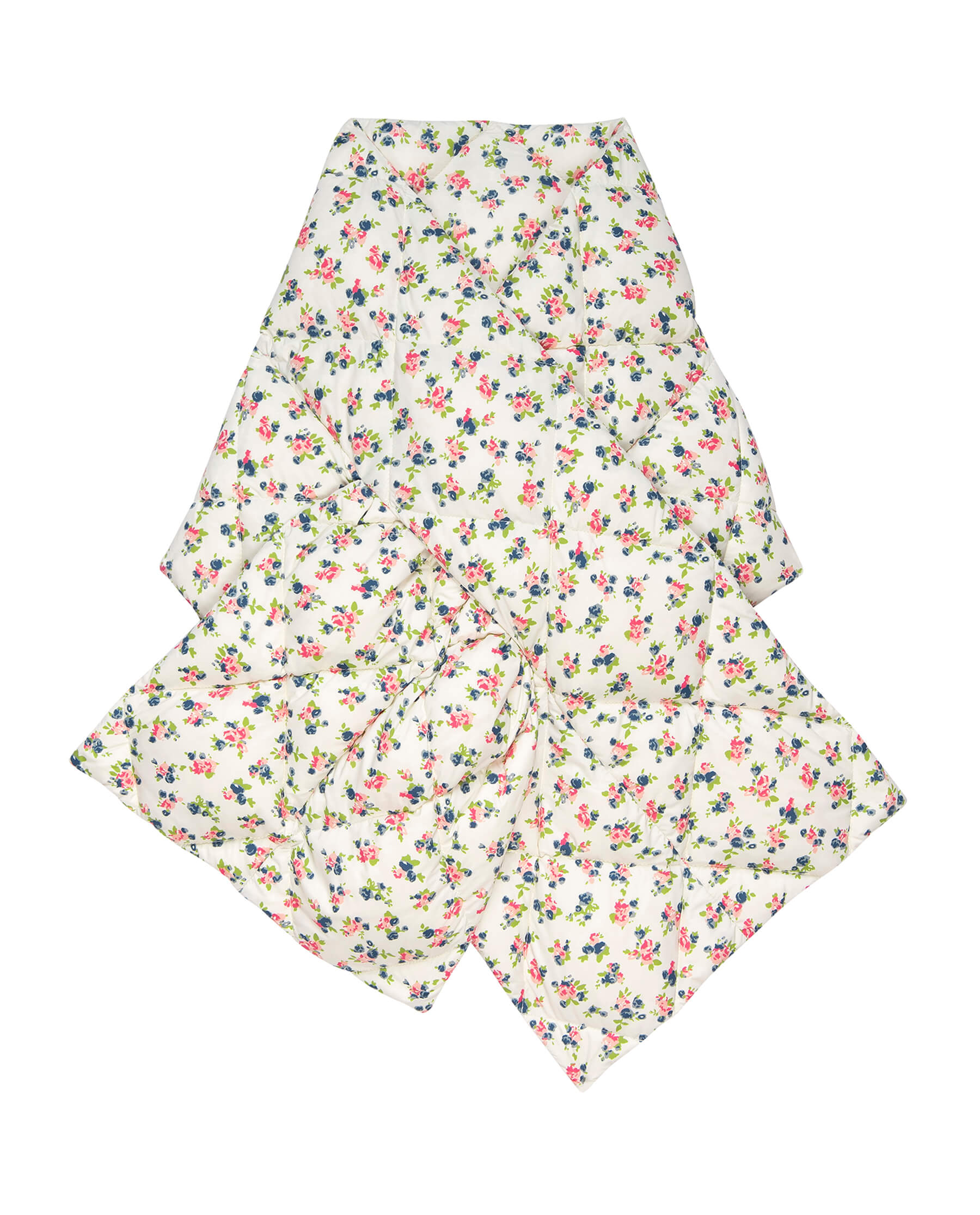 The Down Quilted Puffer Scarf. -- Snowdrift Floral