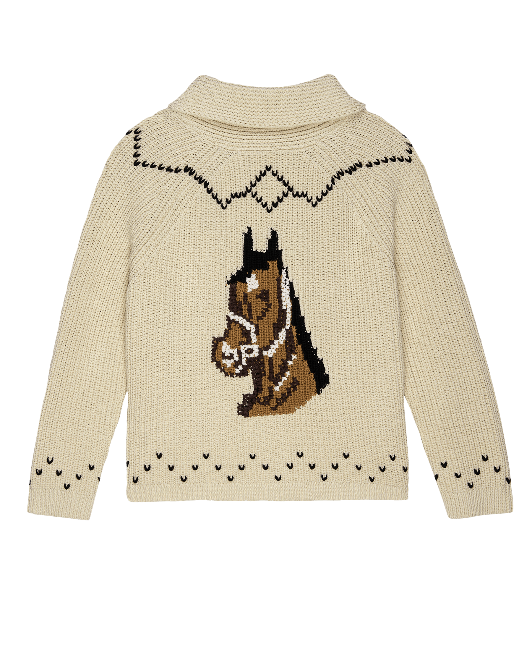 The Horse Lodge Cardigan. -- Cream SWEATERS THE GREAT. FALL 24 COLLECTORS