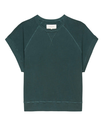 The Wedge Sweatshirt. Solid -- Deep Sea Green SWEATSHIRTS THE GREAT. SU24 KNITS
