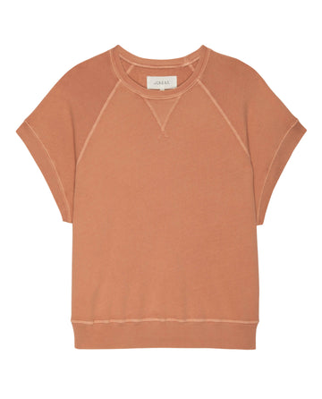 The Wedge Sweatshirt. Solid -- Sun Dried Orange SWEATSHIRTS THE GREAT. SU24 KNITS