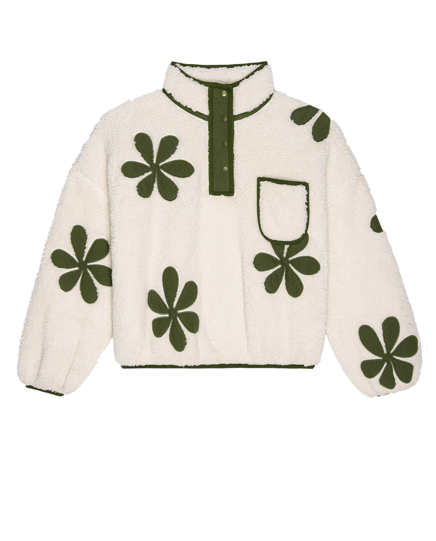 THE GREAT. | The Patch Pocket Countryside Pullover With Daisy Applique