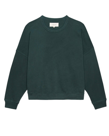 The Teammate Sweatshirt. Solid -- Deep Sea Green SWEATSHIRTS THE GREAT. SU24 KNITS