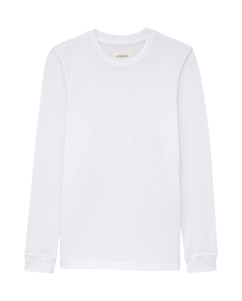The Long Sleeve Slim Tee. Solid -- True White
