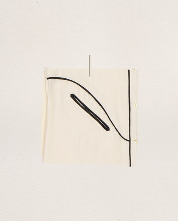 The Flannel Western Pajama Shirt. -- Cream and Black