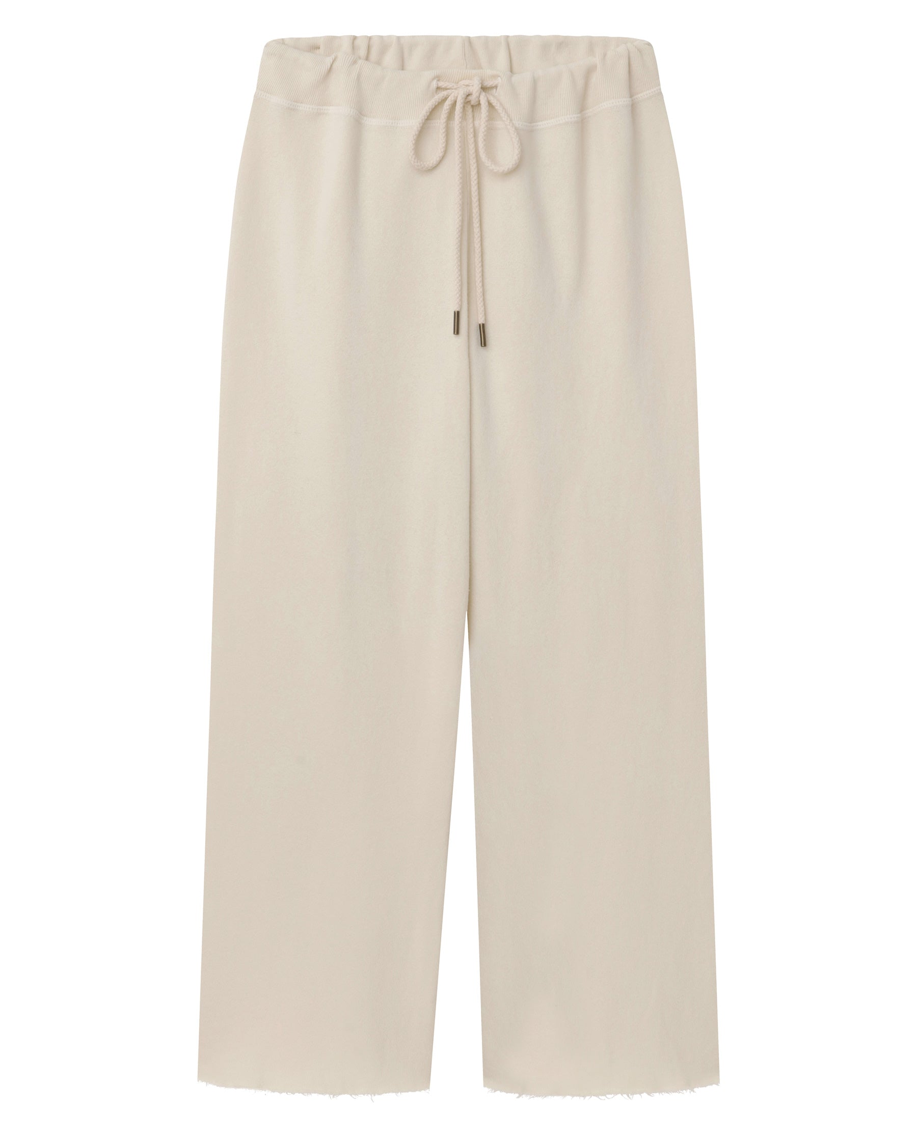 The Wide Leg Cropped Sweatpant. -- WASHED WHITE