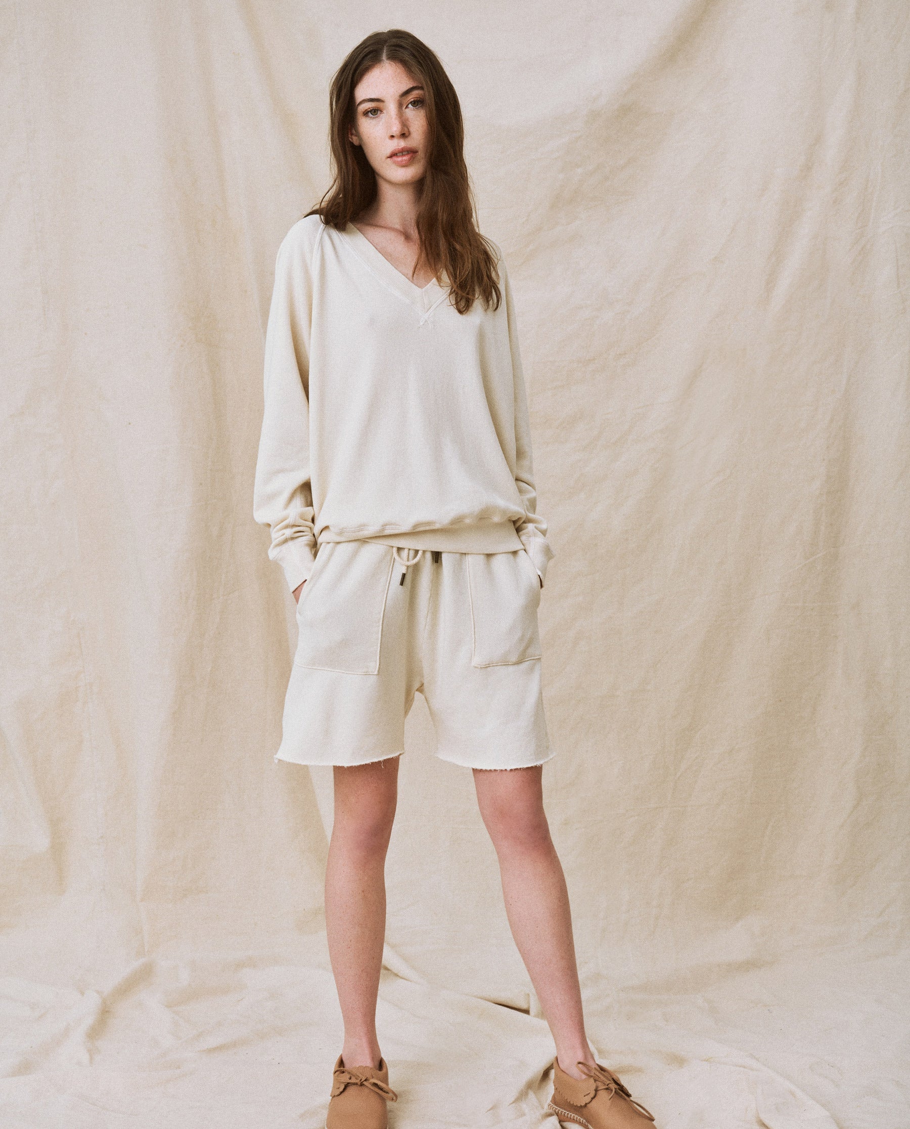 The Patch Pocket Sweat Short. -- Washed White