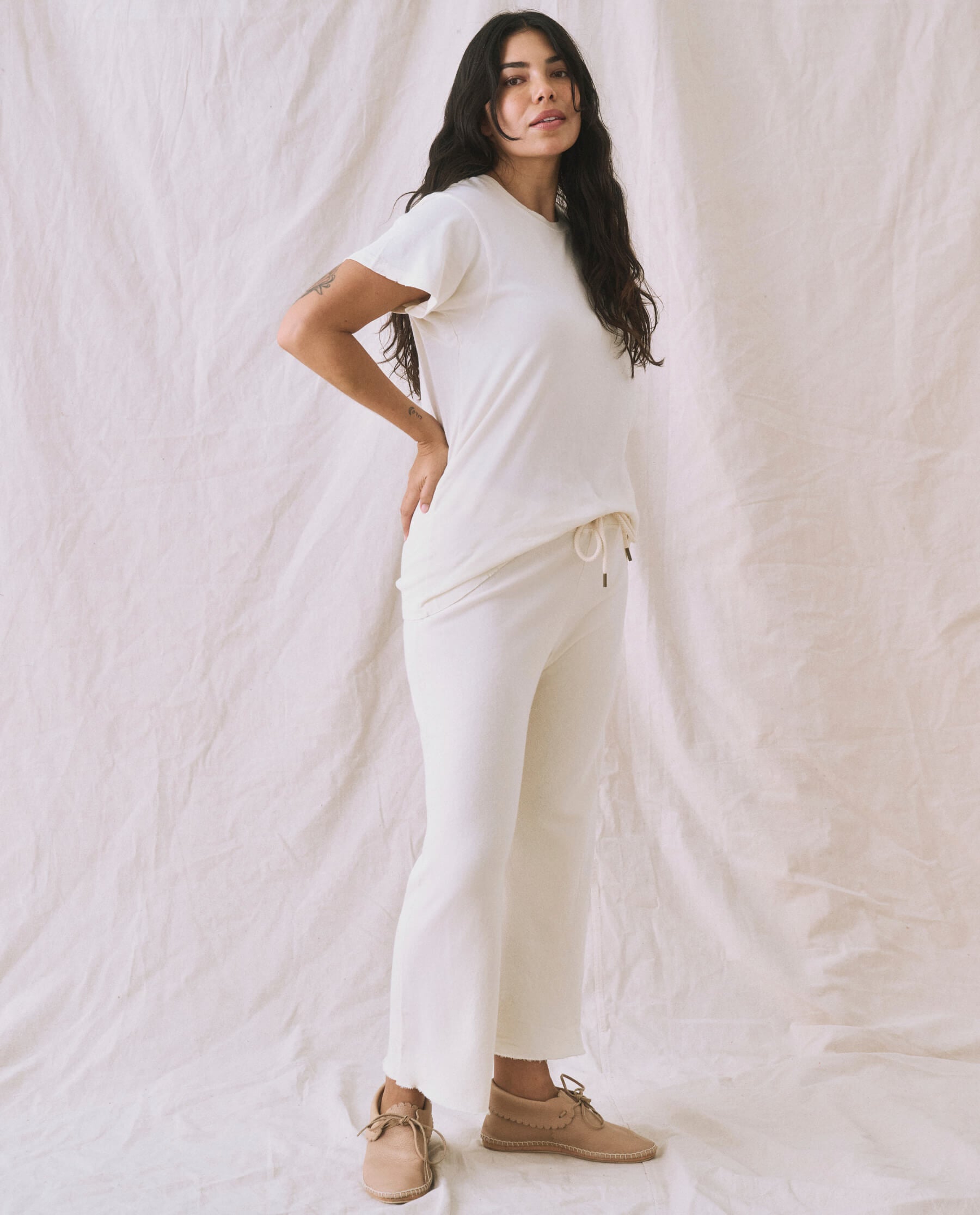 The Slim Tee. Solid -- Washed White TEES THE GREAT. CORE KNITS