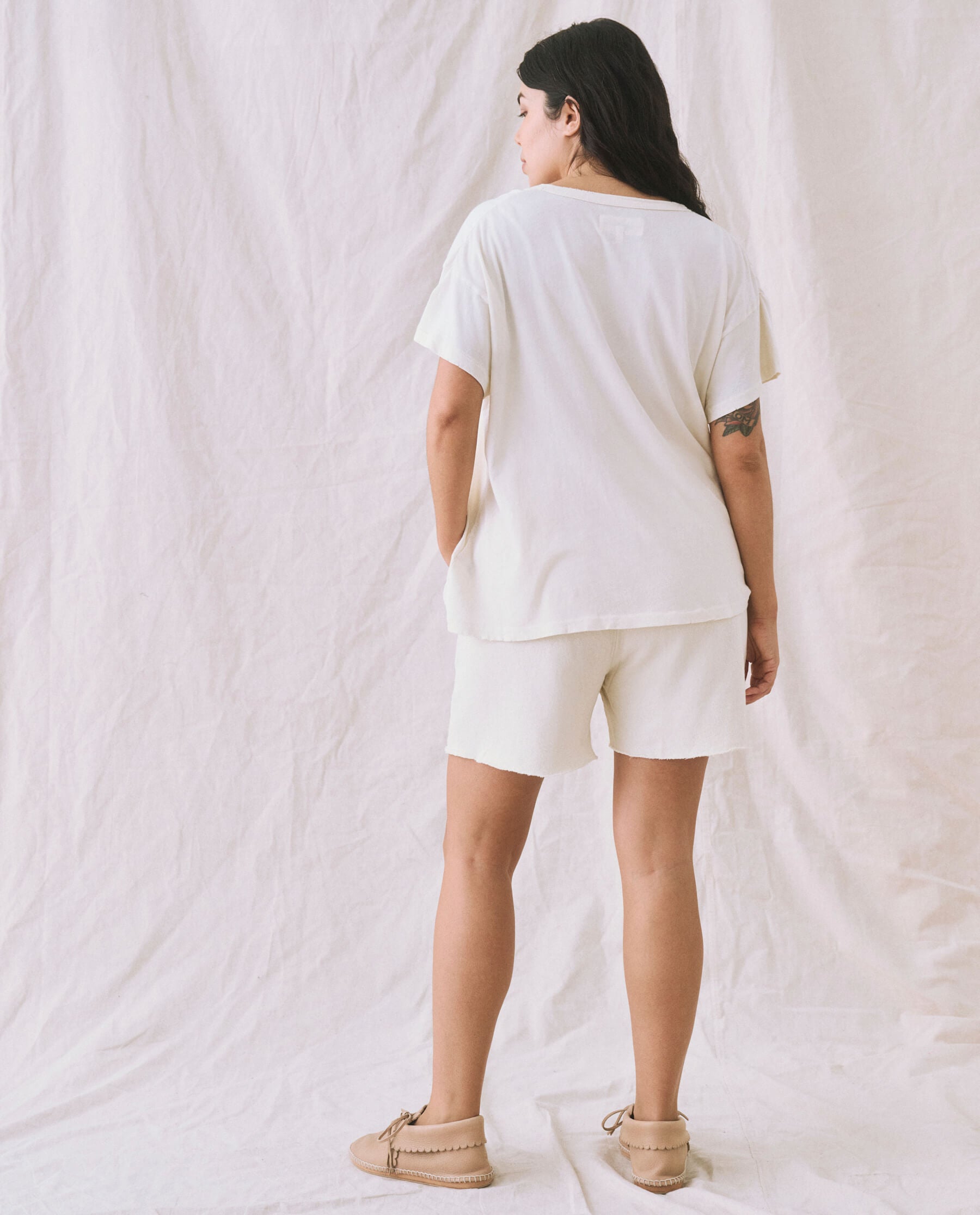 The Patch Pocket Sweat Short. -- Washed White