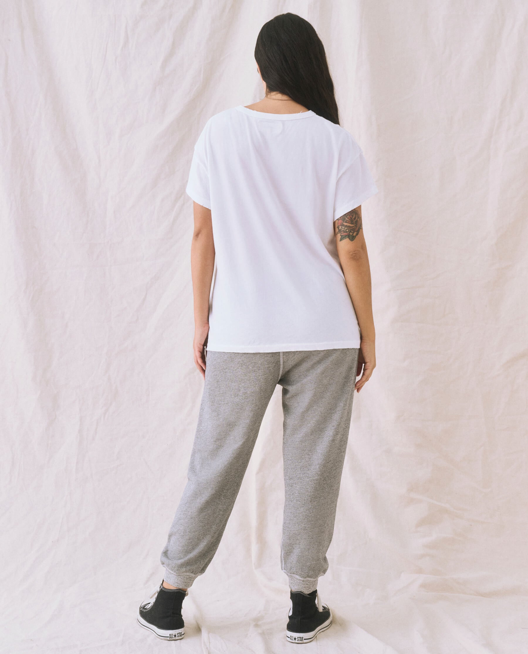 The Cropped Sweatpant. Solid -- Varsity Grey