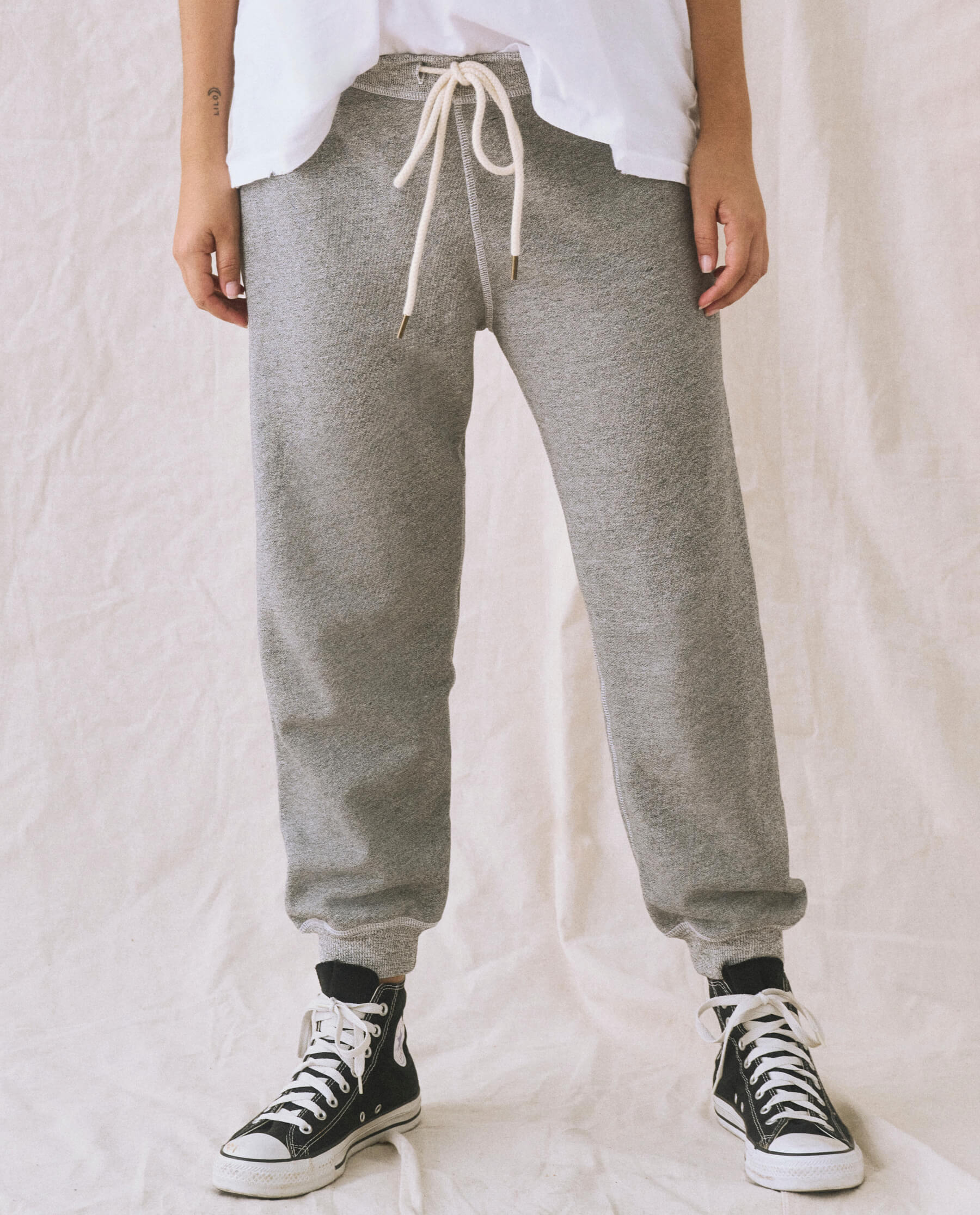 The Cropped Sweatpant. Solid -- Varsity Grey
